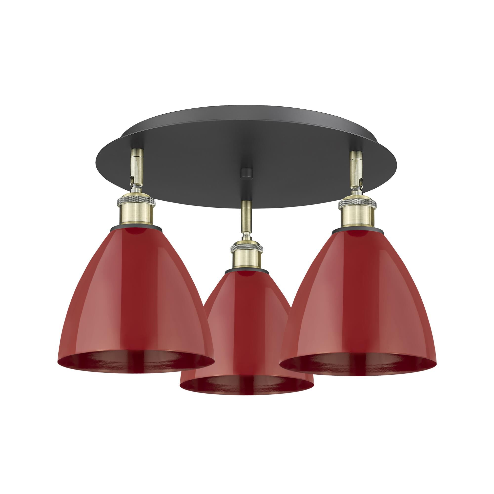 Shown in Black Antique Brass finish and Red shade