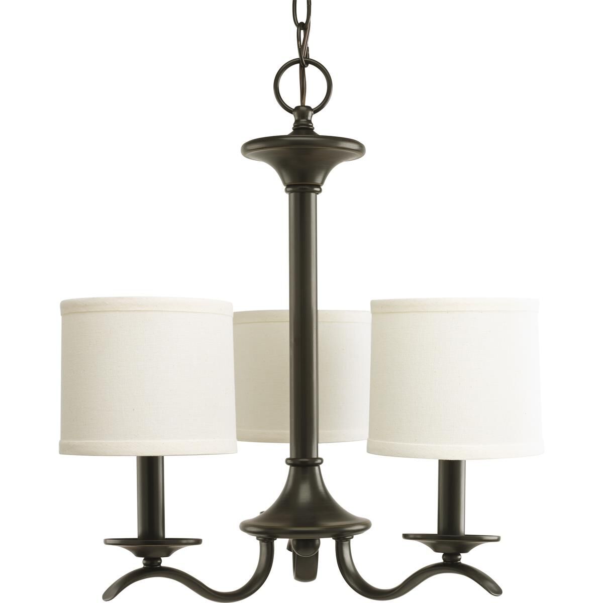 Shown in Antique Bronze finish and Fabric shade