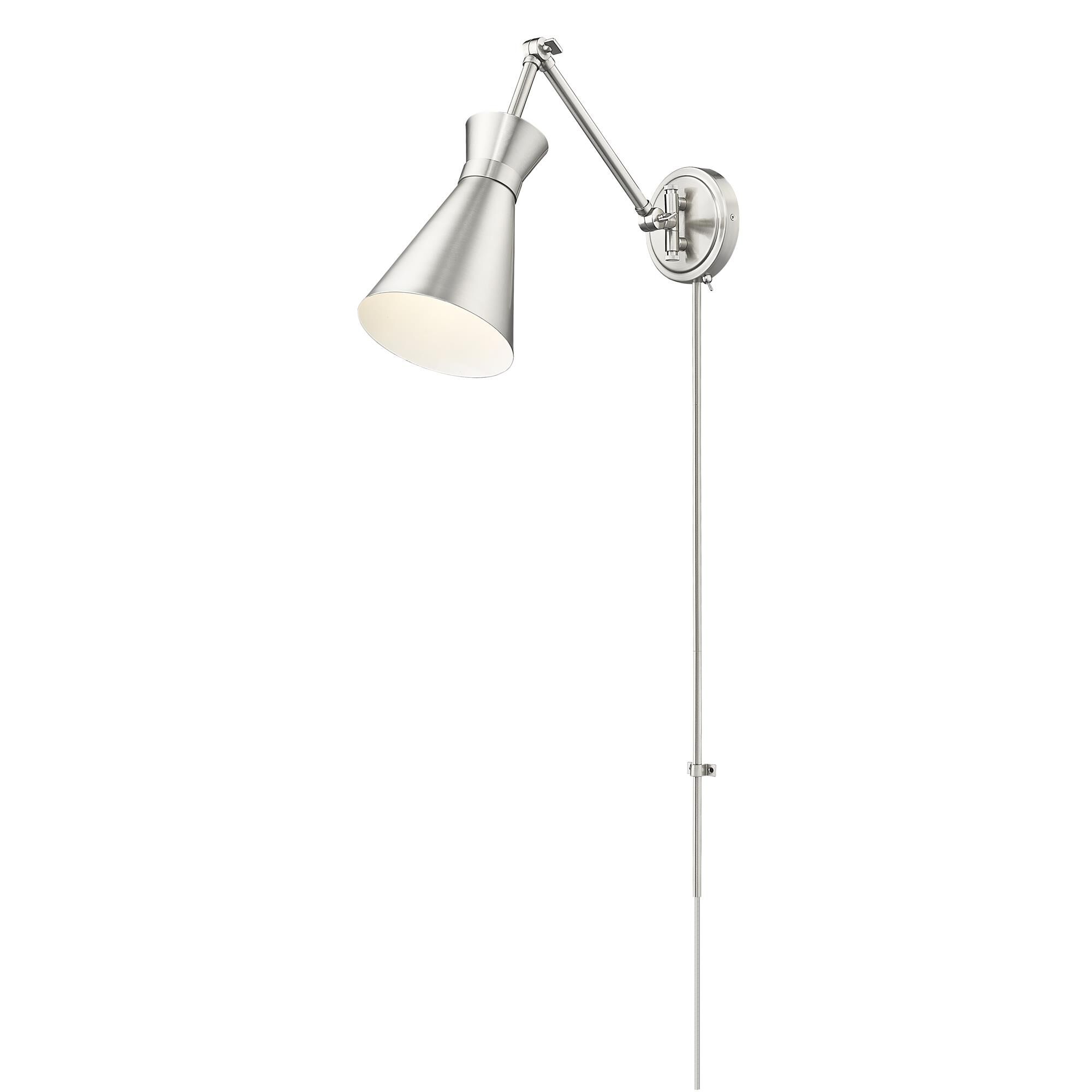 Shown in Brushed Nickel finish and Brushed Nickel glass and Brushed Nickel shade