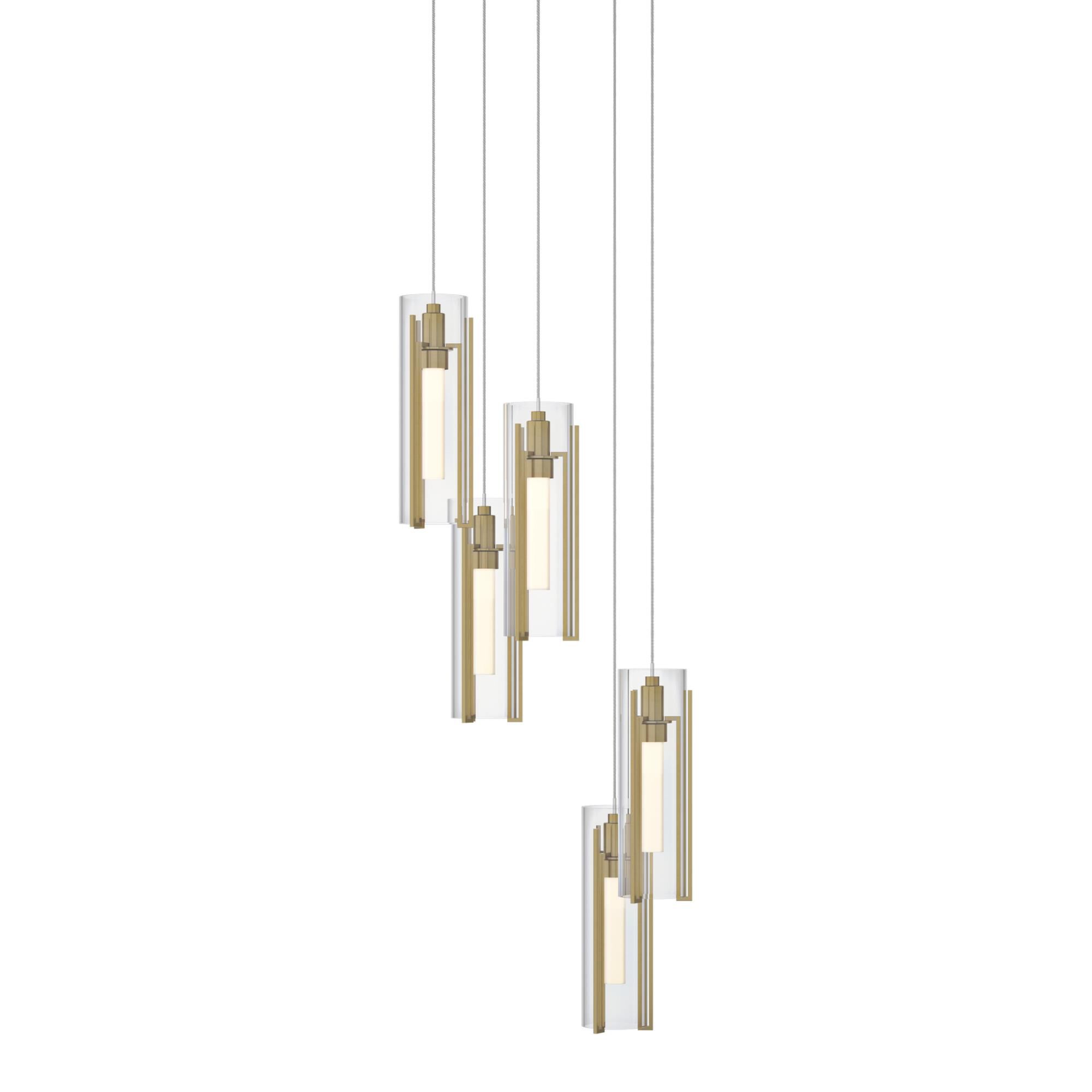 Exos Glass 14 Inch Multi Light Pendant by Hubbardton Forge