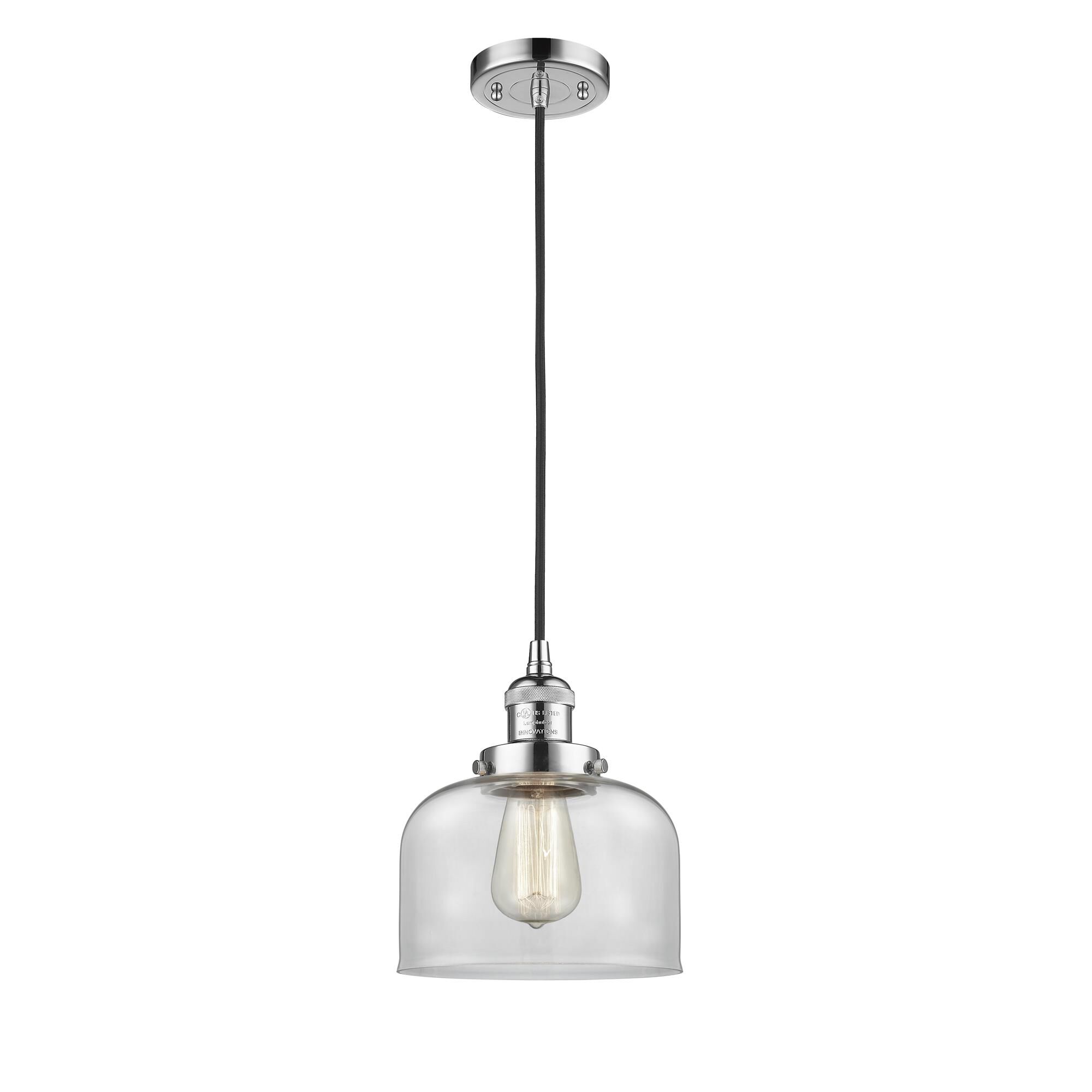Shown in Polished Chrome finish and Clear glass