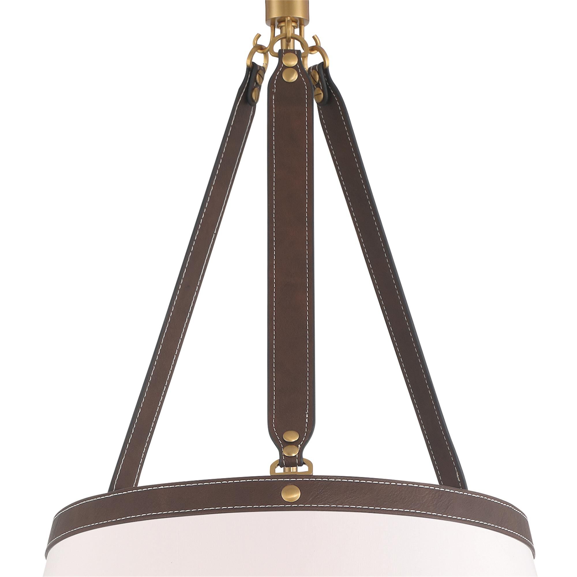 Shown in Luxe Gold finish and Linen shade