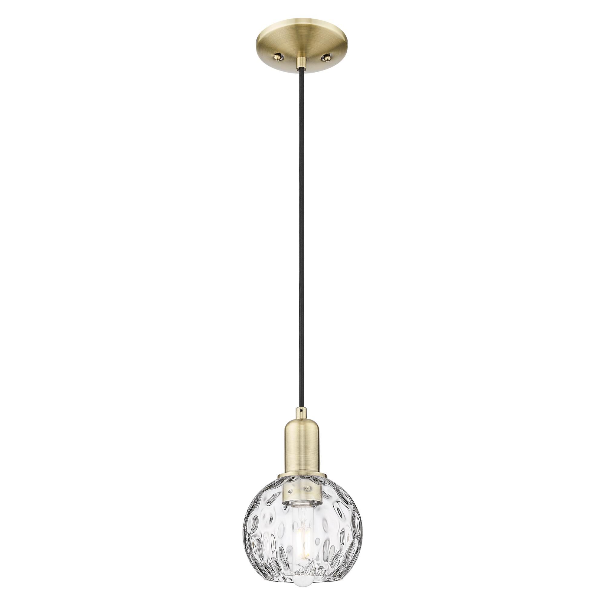 Shown in Antique Brass finish and Clear Water glass