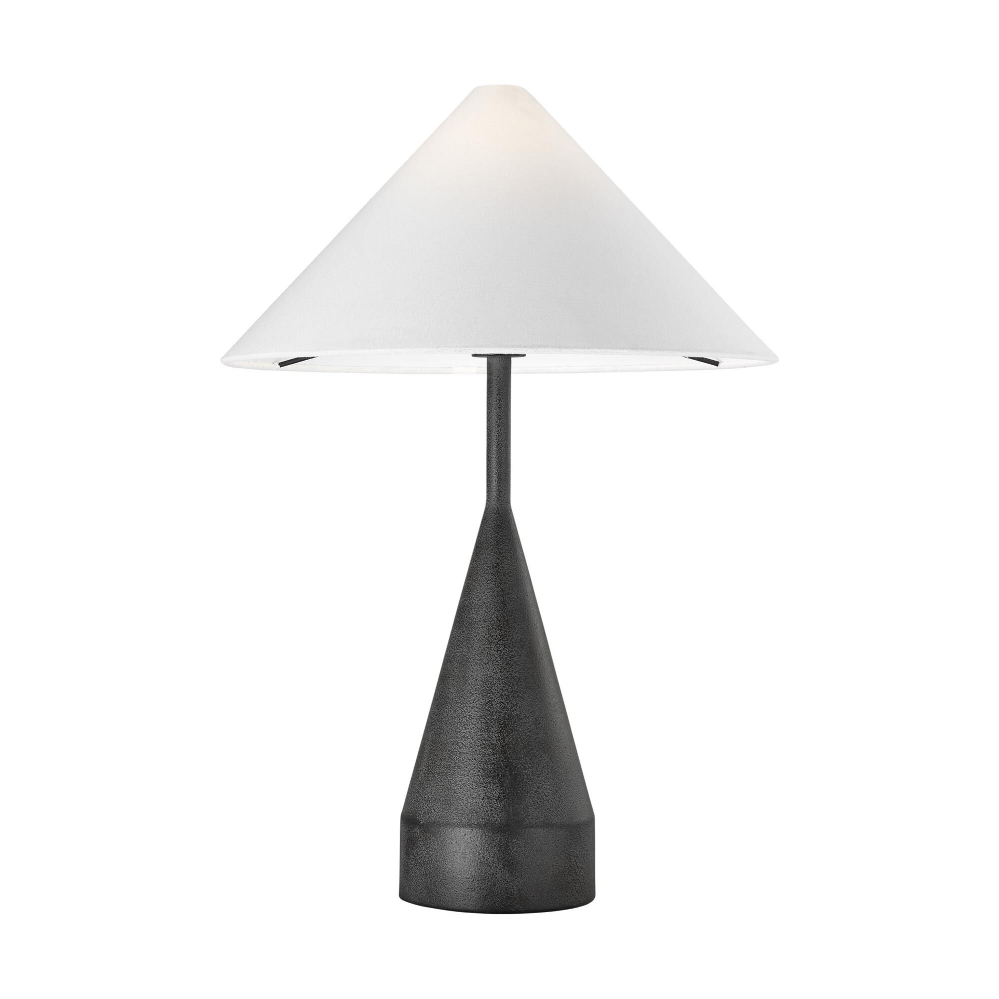 Shown in Black Pearl finish and White Linen shade