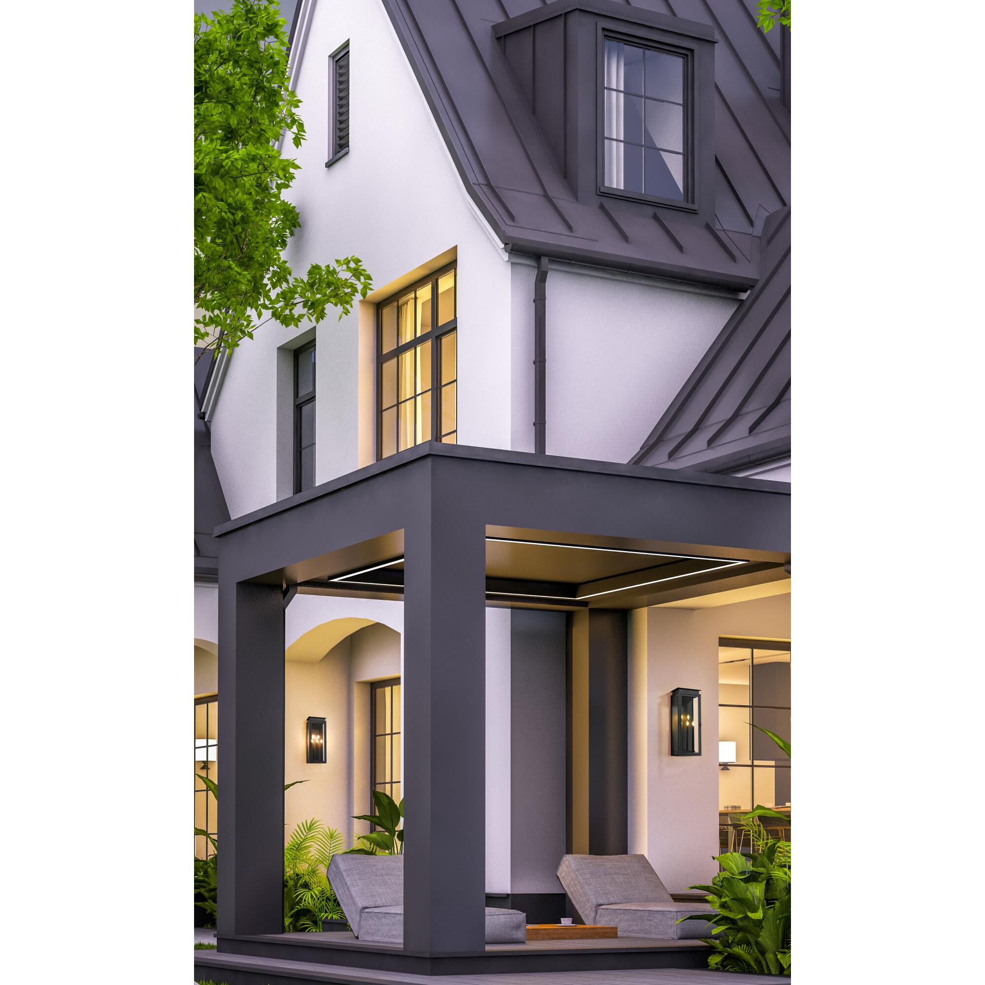 Shown in Black finish and Clear glass and Clear shade