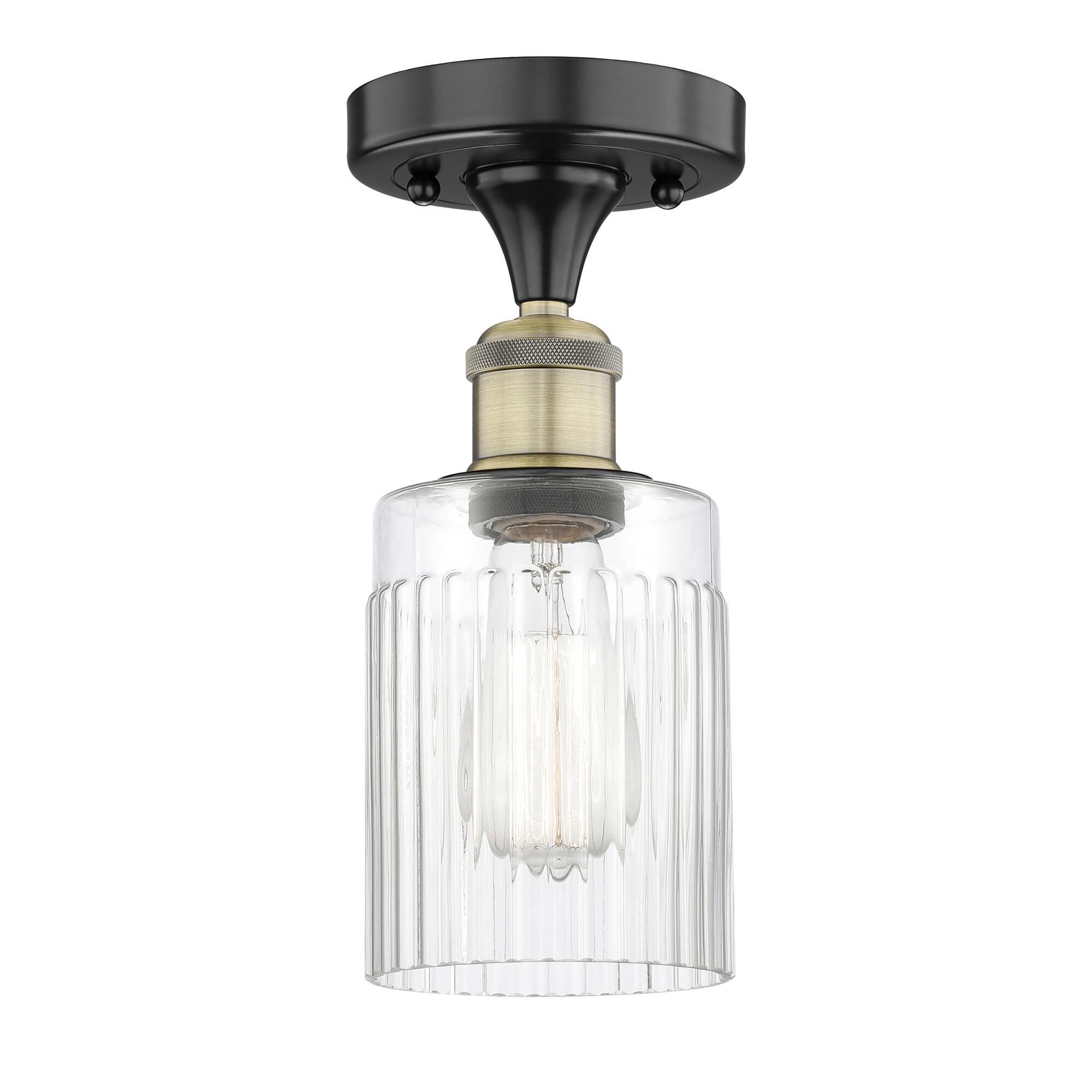 Shown in Black Antique Brass finish and Clear glass