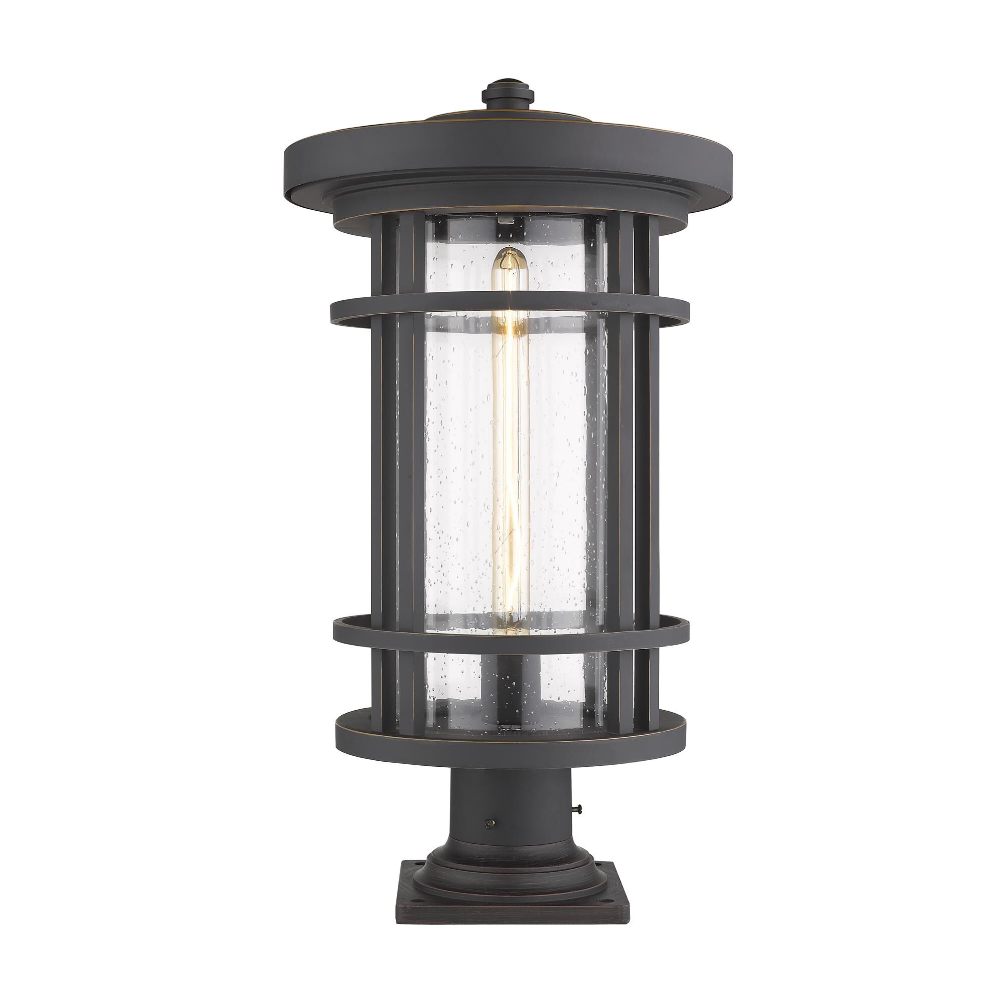 Shown in Oil Rubbed Bronze finish and Glass shade