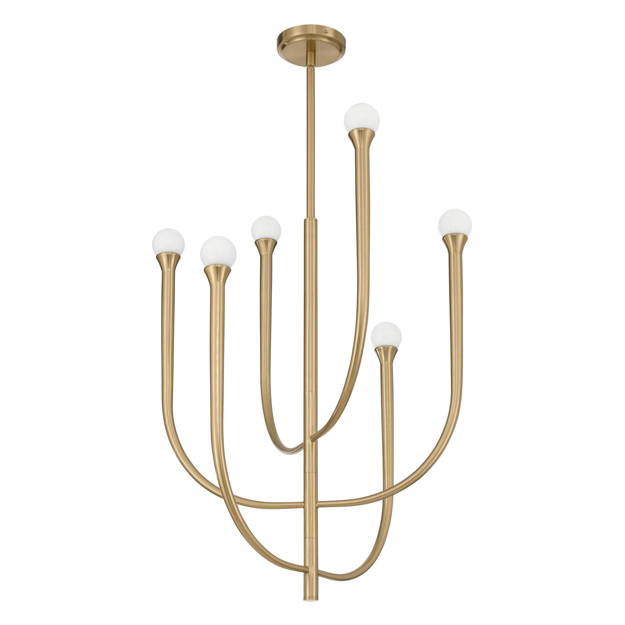 Shown in Brass finish and Opal glass