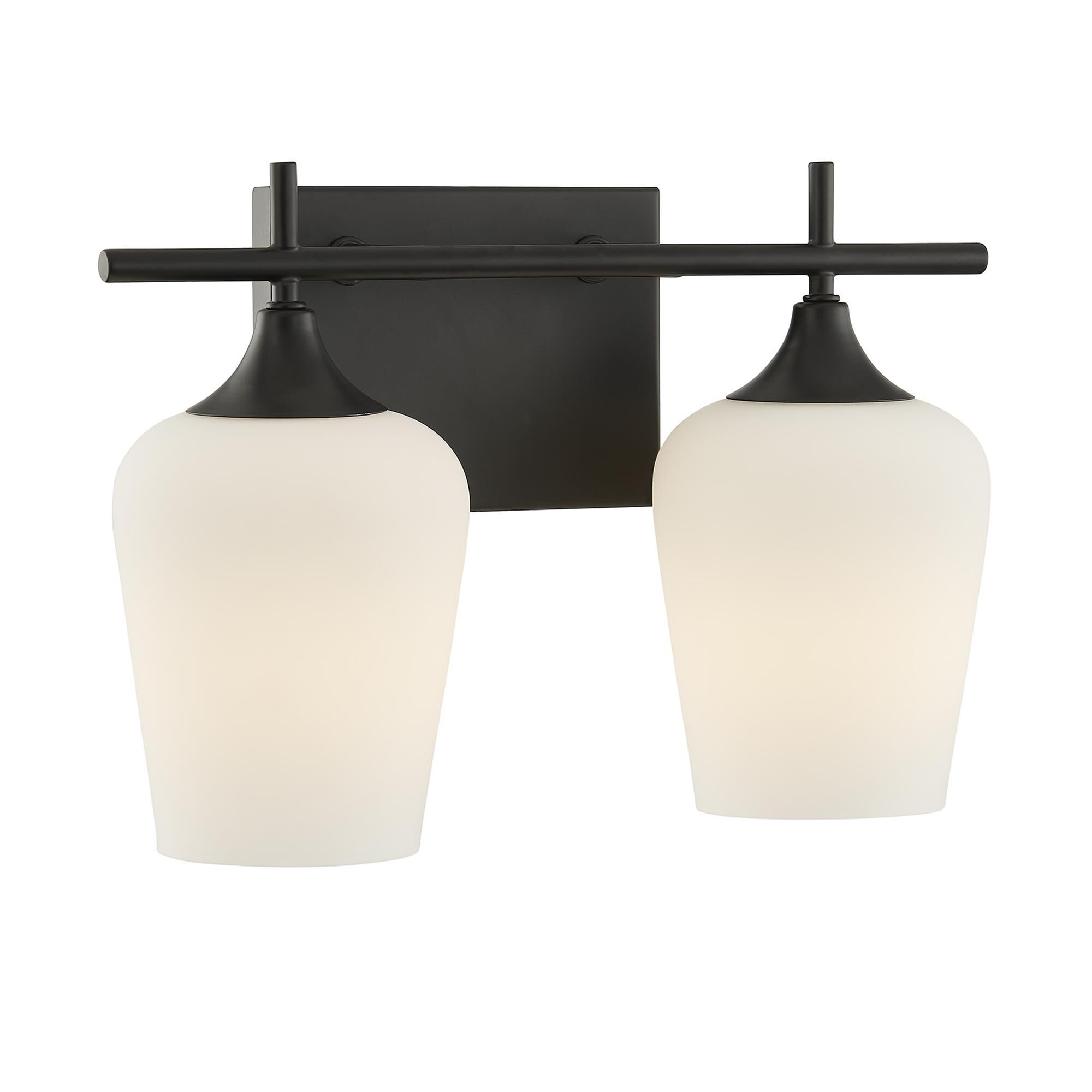 Shown in Matte Black finish and White Opal glass