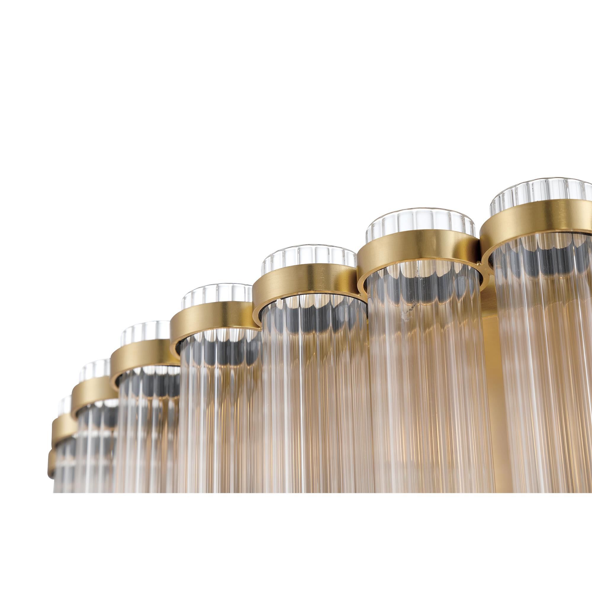 Shown in Gold finish and Ribbed glass