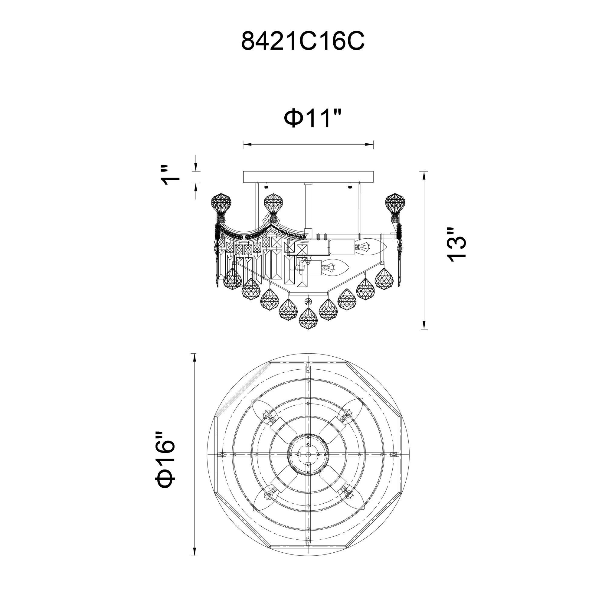 Amanda 16 Inch 6 Light Flush Mount by CWI Lighting