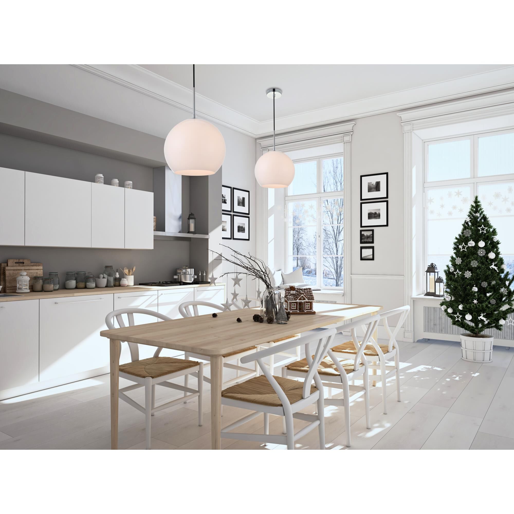 Shown in Chrome finish and Frosted White  glass