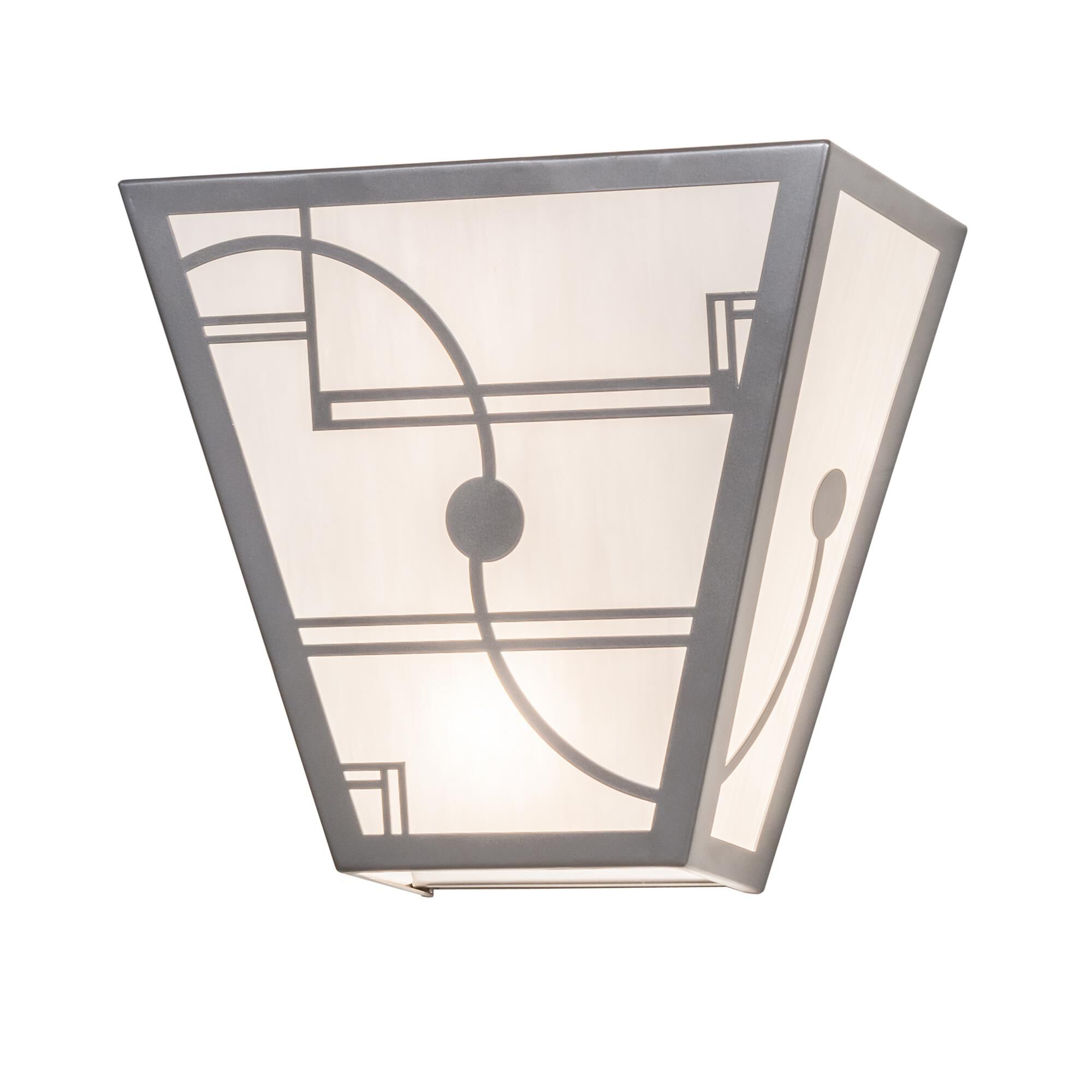 Shown in Nickel Finish finish and White glass