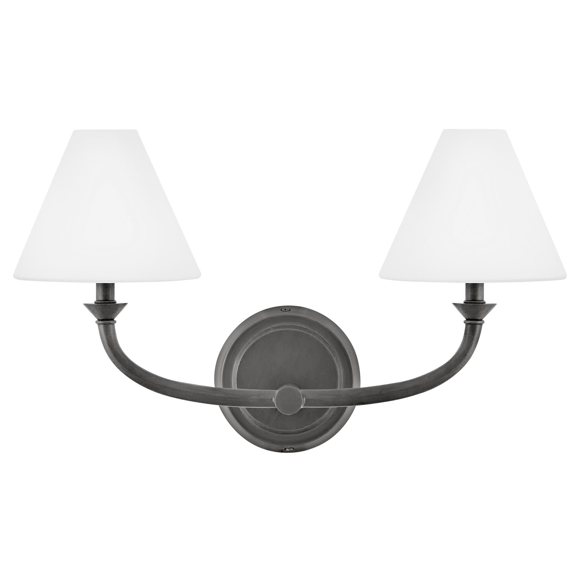 Shown in Blackened Brass finish and Etched Opal glass