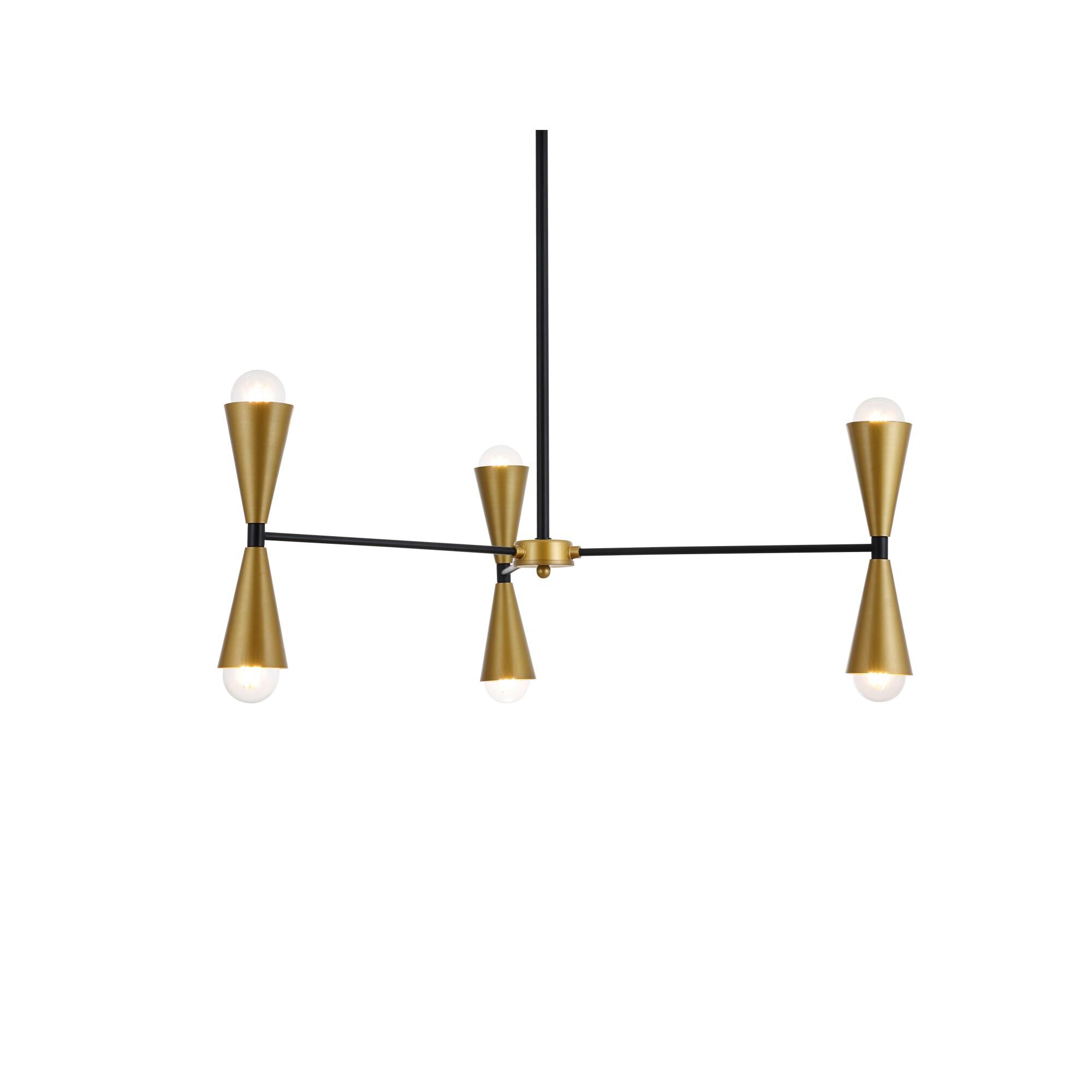 Shown in Black and Brass finish