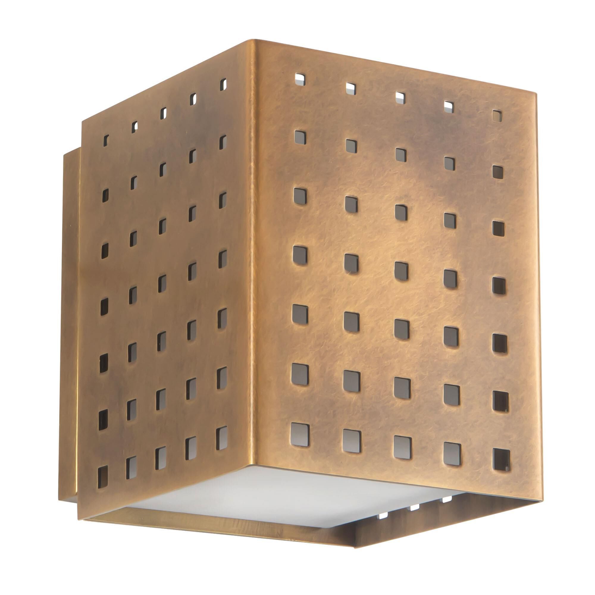 Shown in Vintage Brass finish and Clear Exterior Opal Interior glass