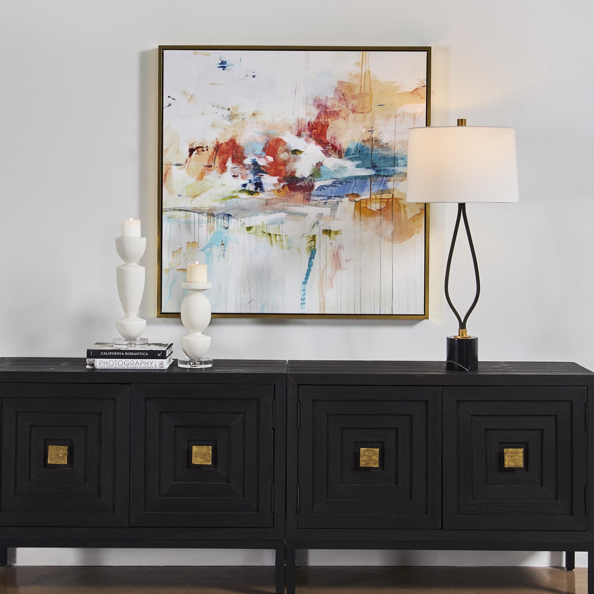 Shown in Solid Wood Gallery Frame With Gold Finish. finish