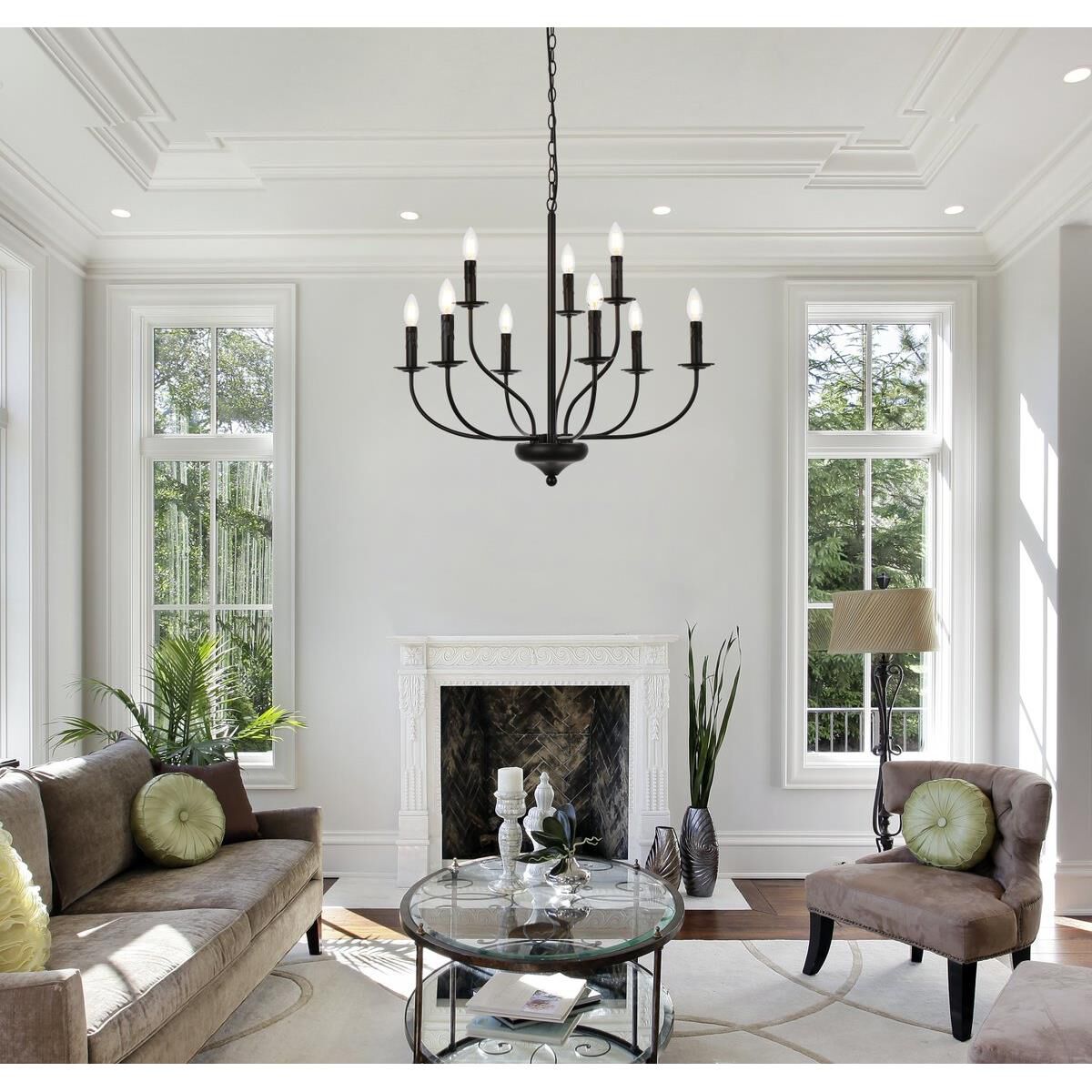 Westley 28 Inch 9 Light Chandelier by Elegant Lighting