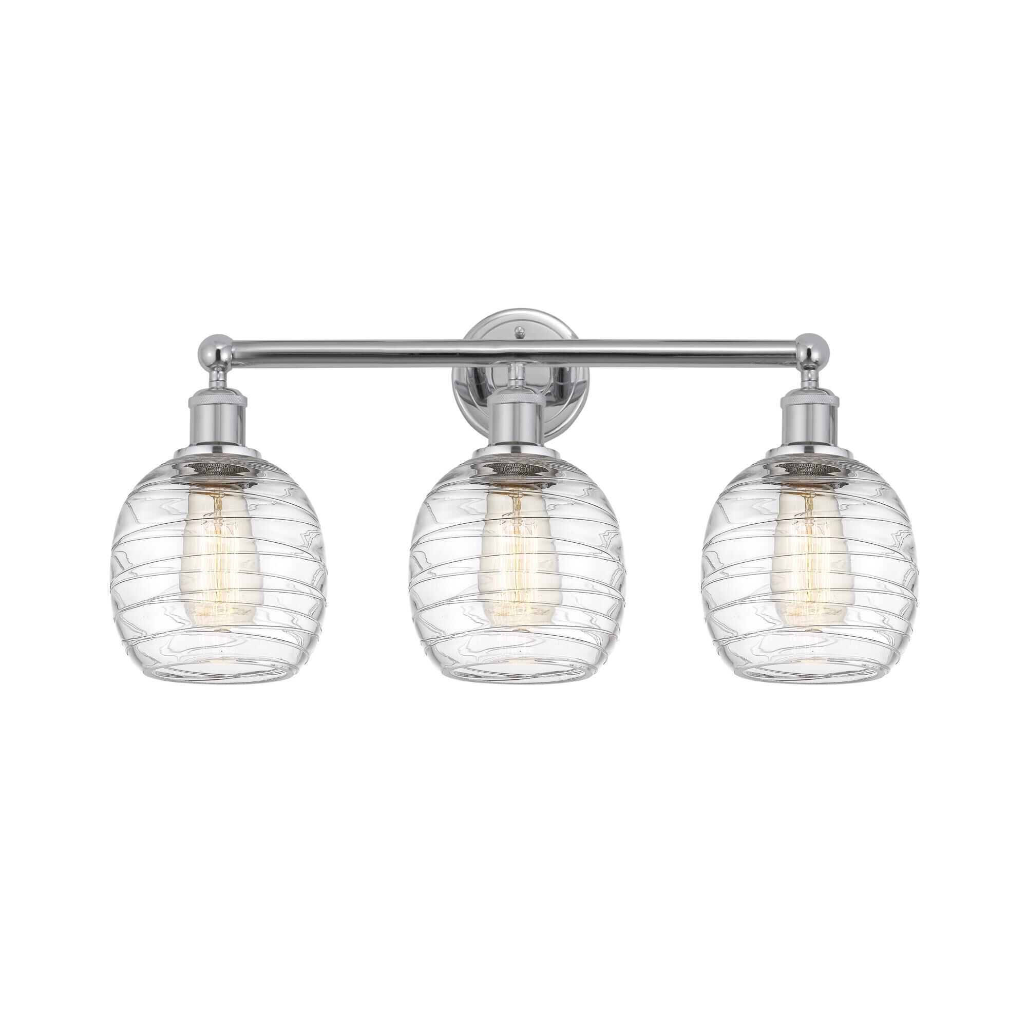 Shown in Polished Chrome, Deco Swirl finish and Deco Swirl glass and Deco Swirl Glass shade