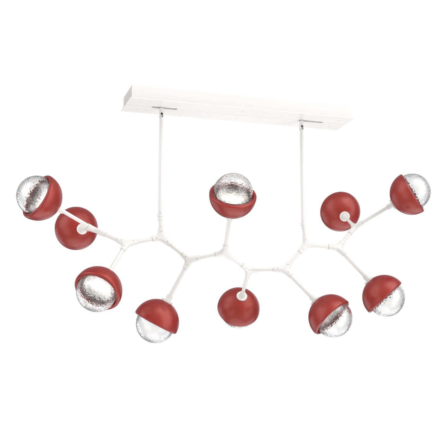 Shown in Salt White finish and Clear glass and Cinnamon Red accent