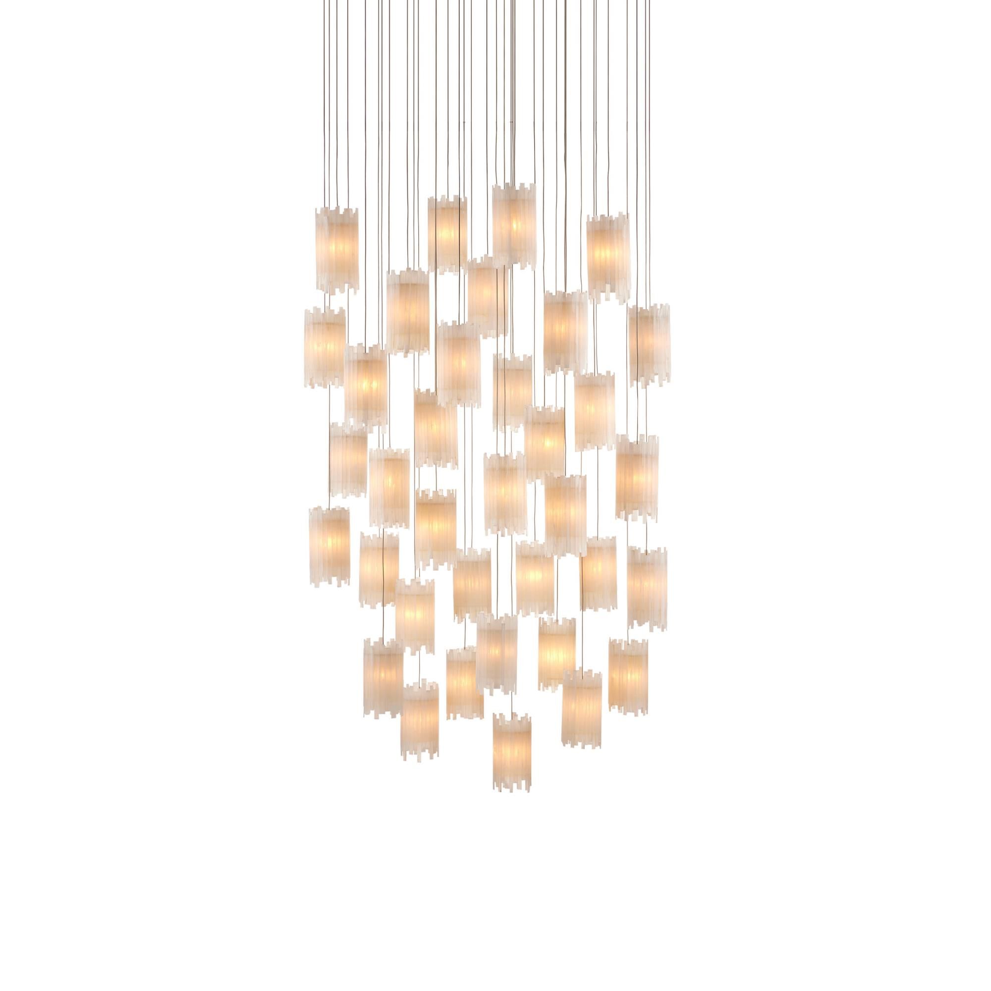 Shown in Natural/Painted Silver finish and Selenite/Frosted Glass shade