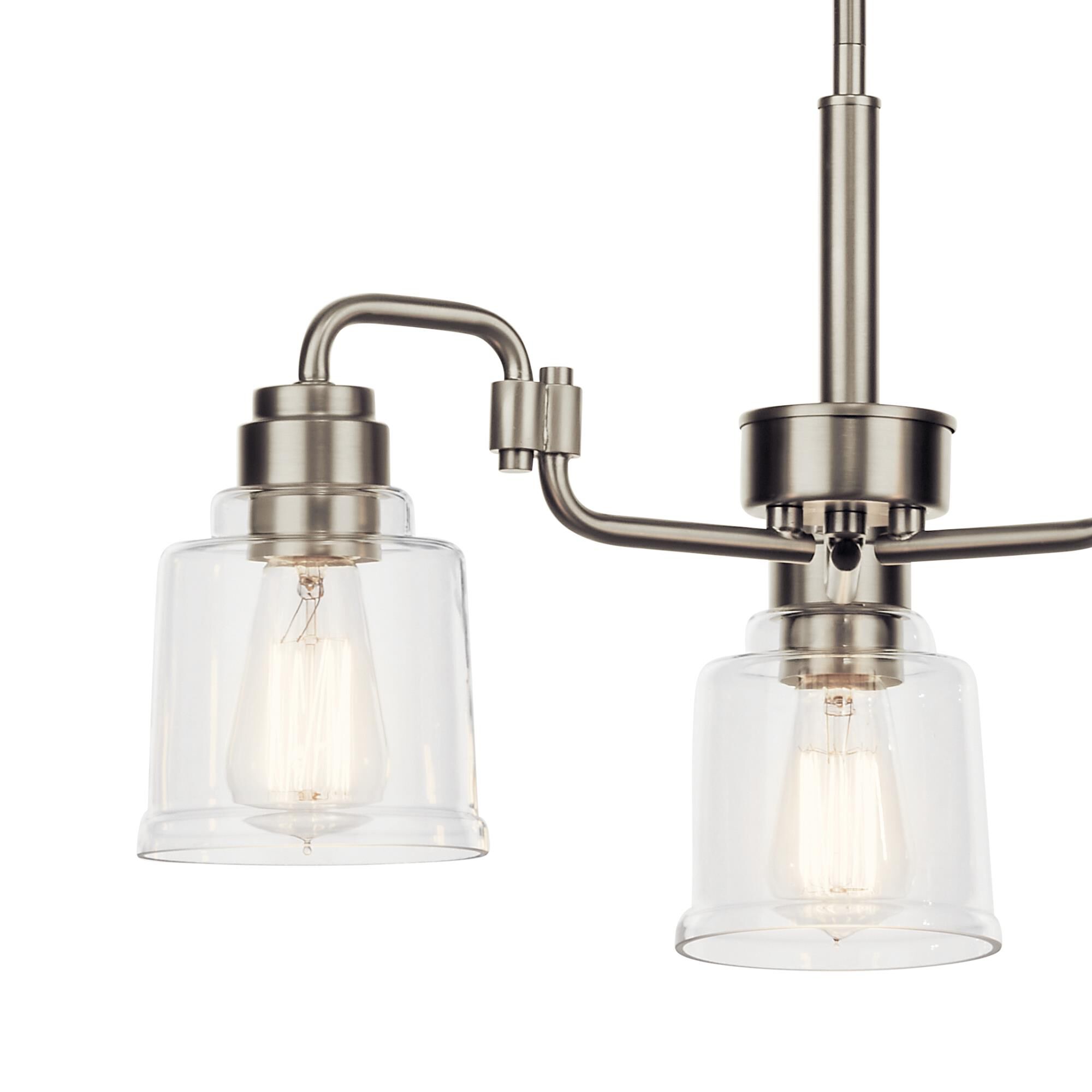 Shown in Nickel Textured finish and Clear glass