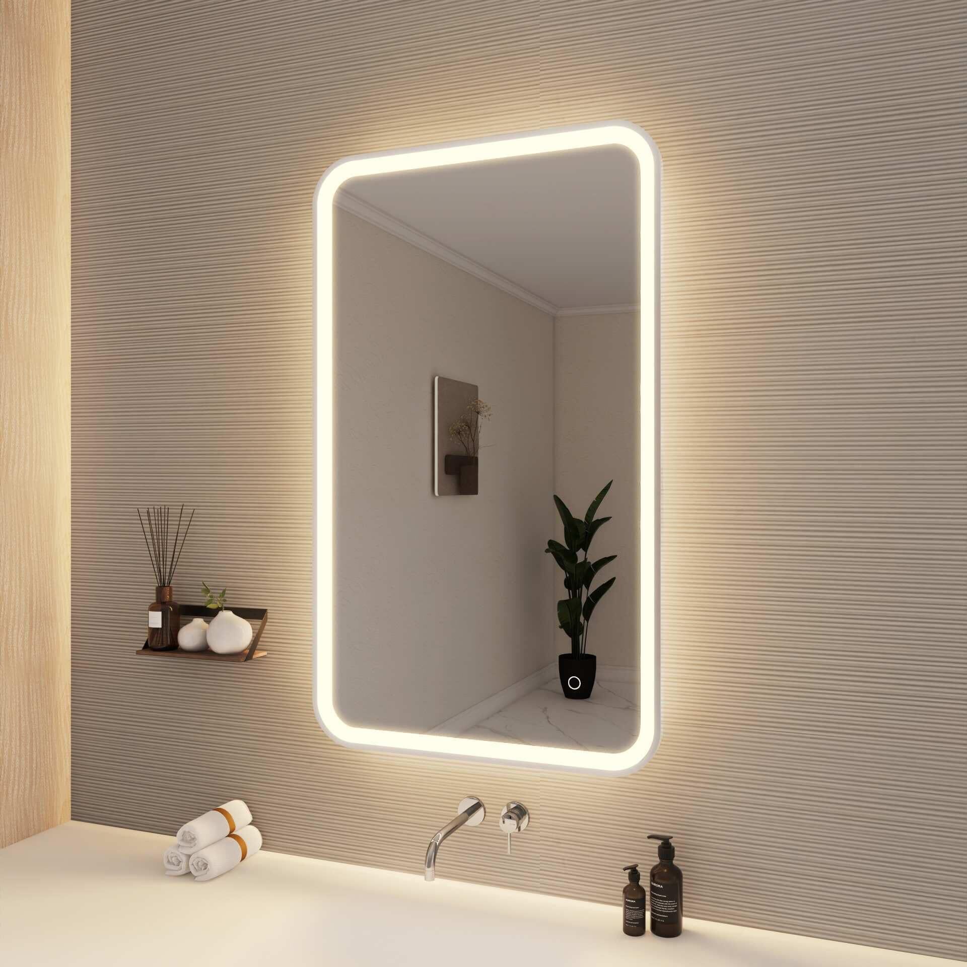 Harmoni 40 Inch Rectangular LED Lighted Mirror by Elegant Decor