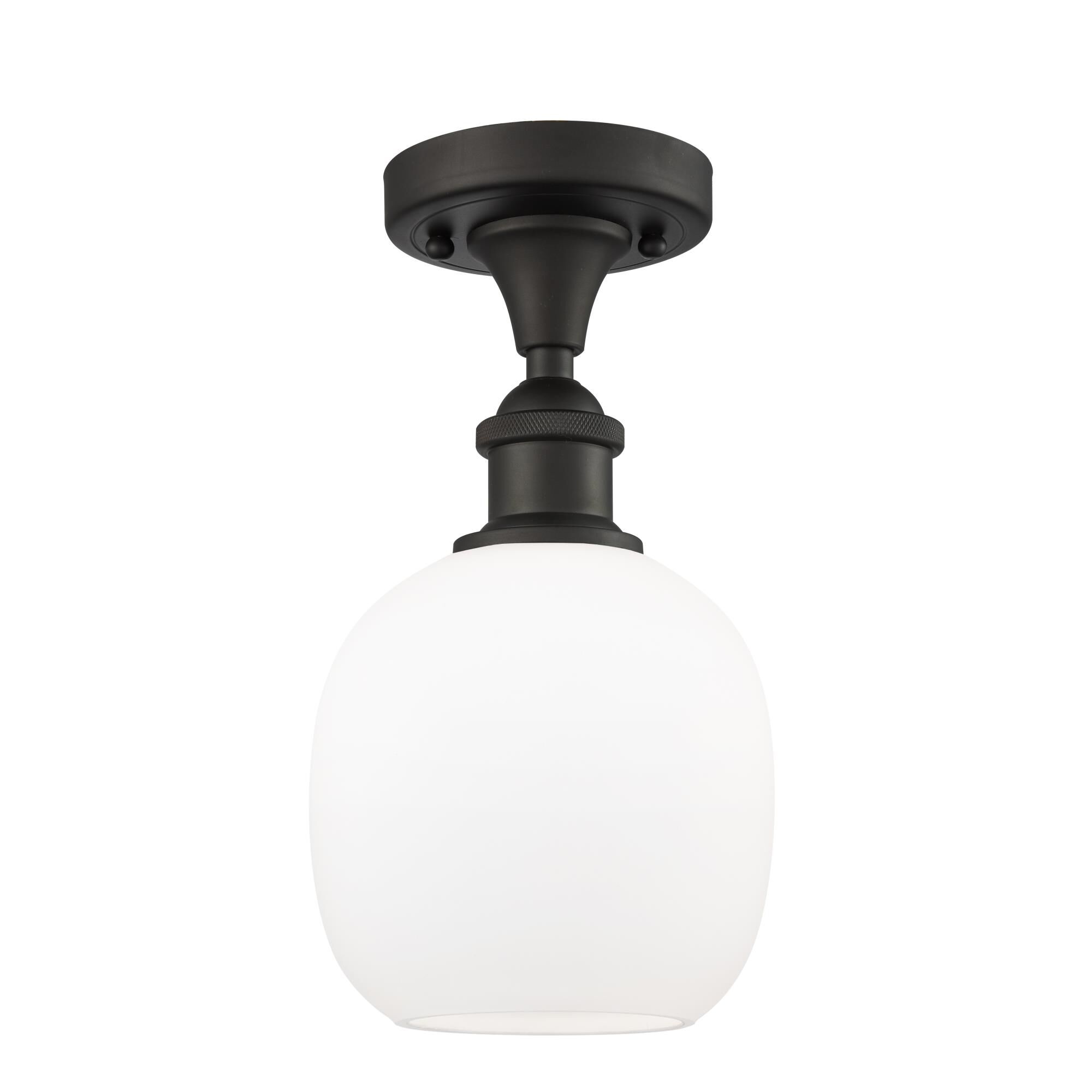 Shown in Oil Rubbed Bronze finish and Matte White - Sphere glass