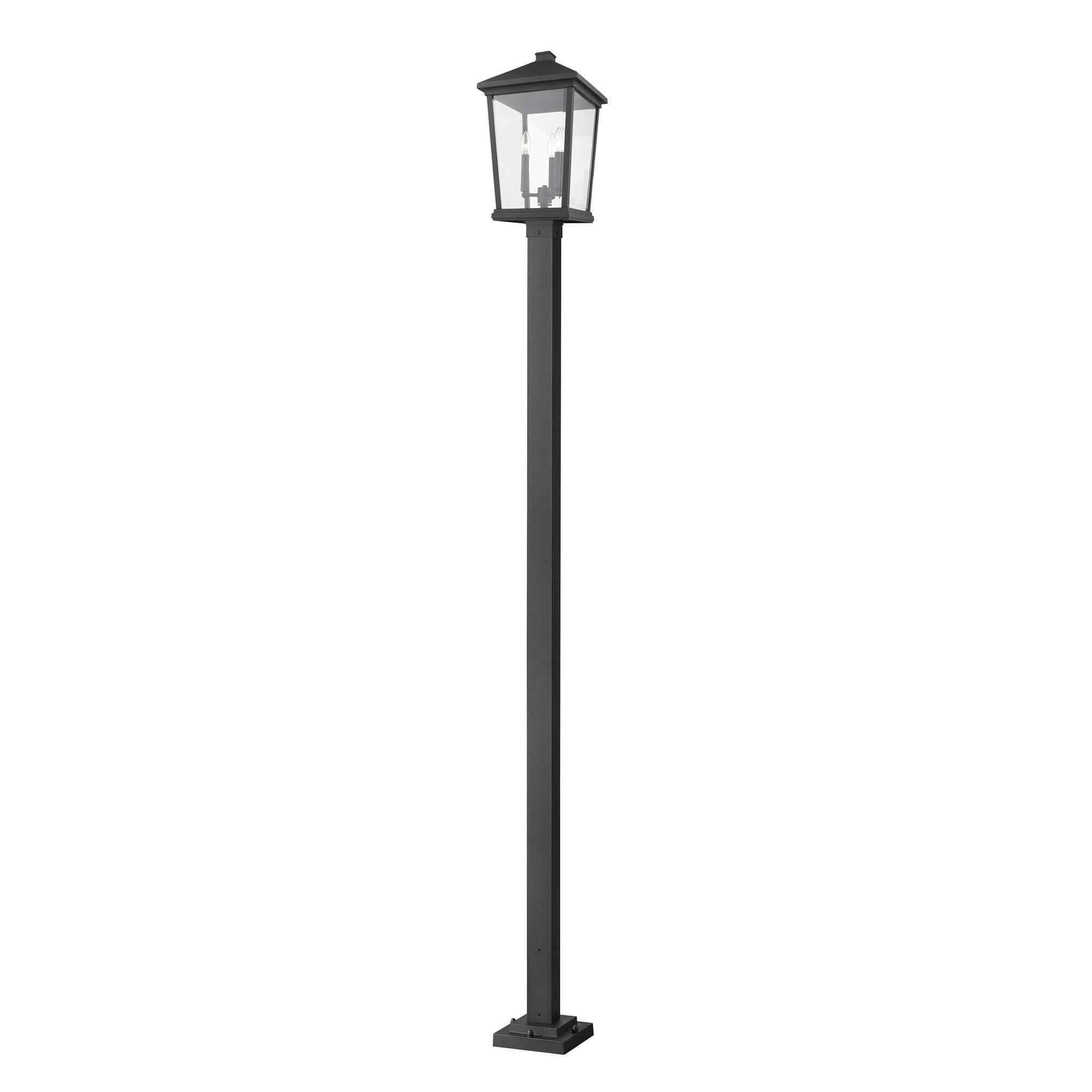 Shown in Black finish and Glass shade
