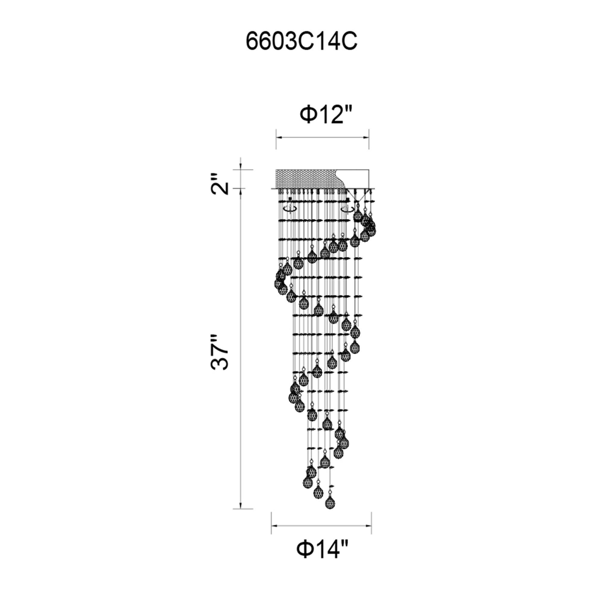 Spiral 14 Inch 5 Light Multi Light Pendant by CWI Lighting