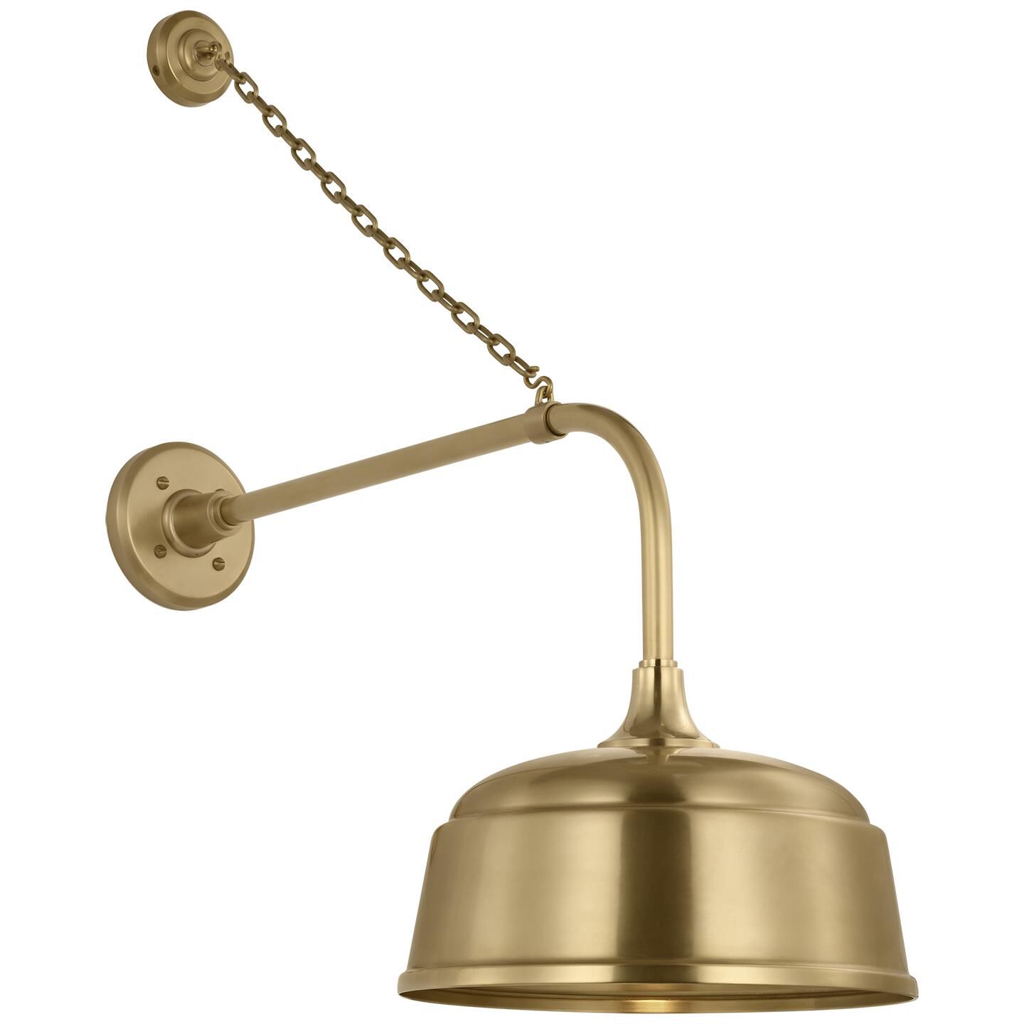 Shown in Hand-Rubbed Antique Brass finish and Gold shade