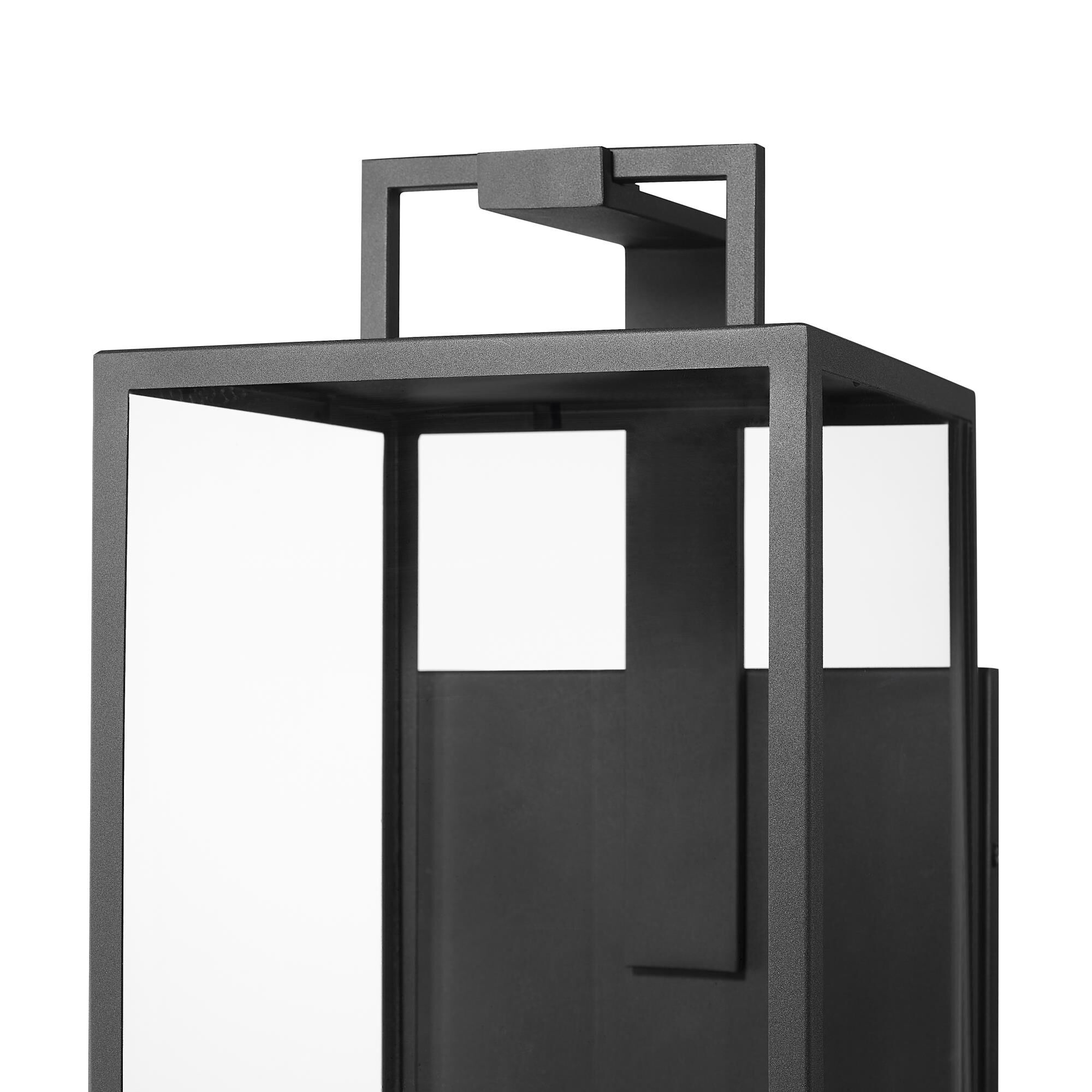 Shown in Textured Black finish and Clear glass