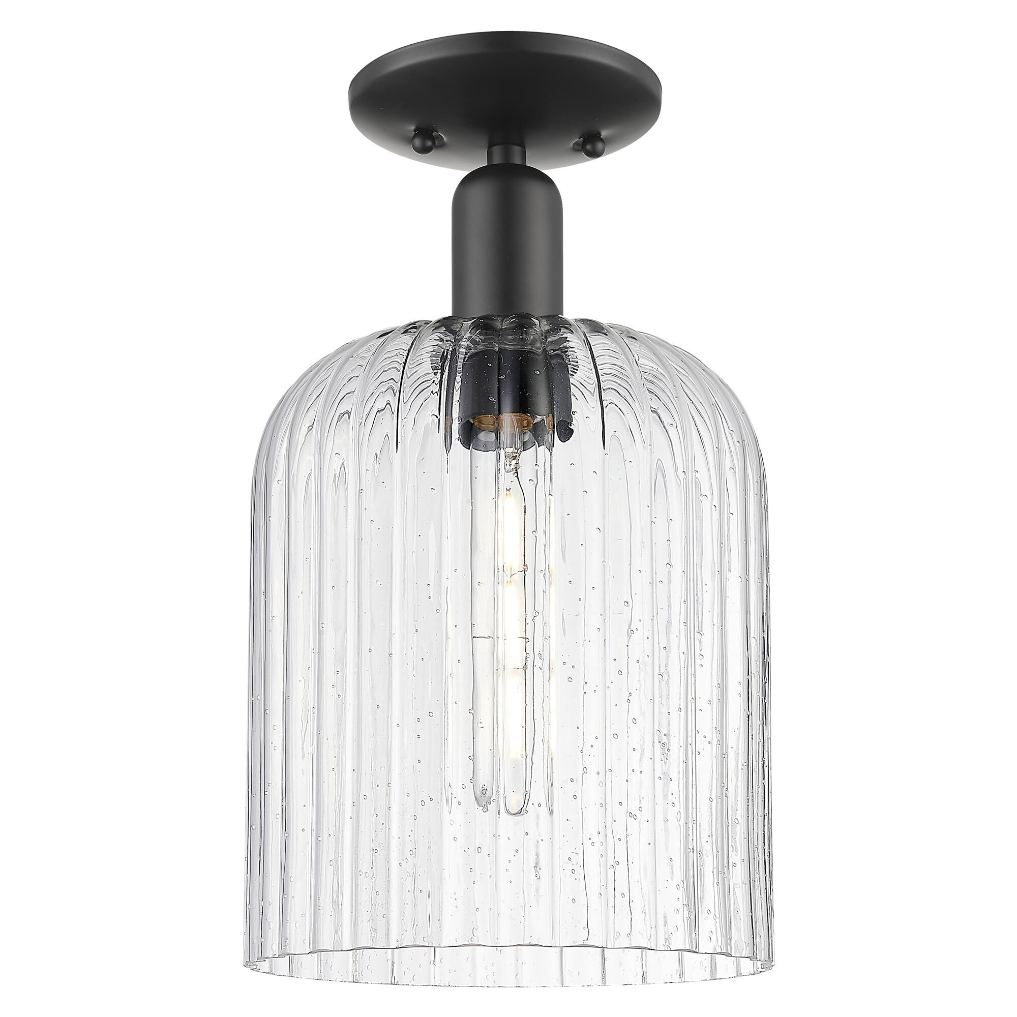 Shown in Matte Black finish and Seedy glass