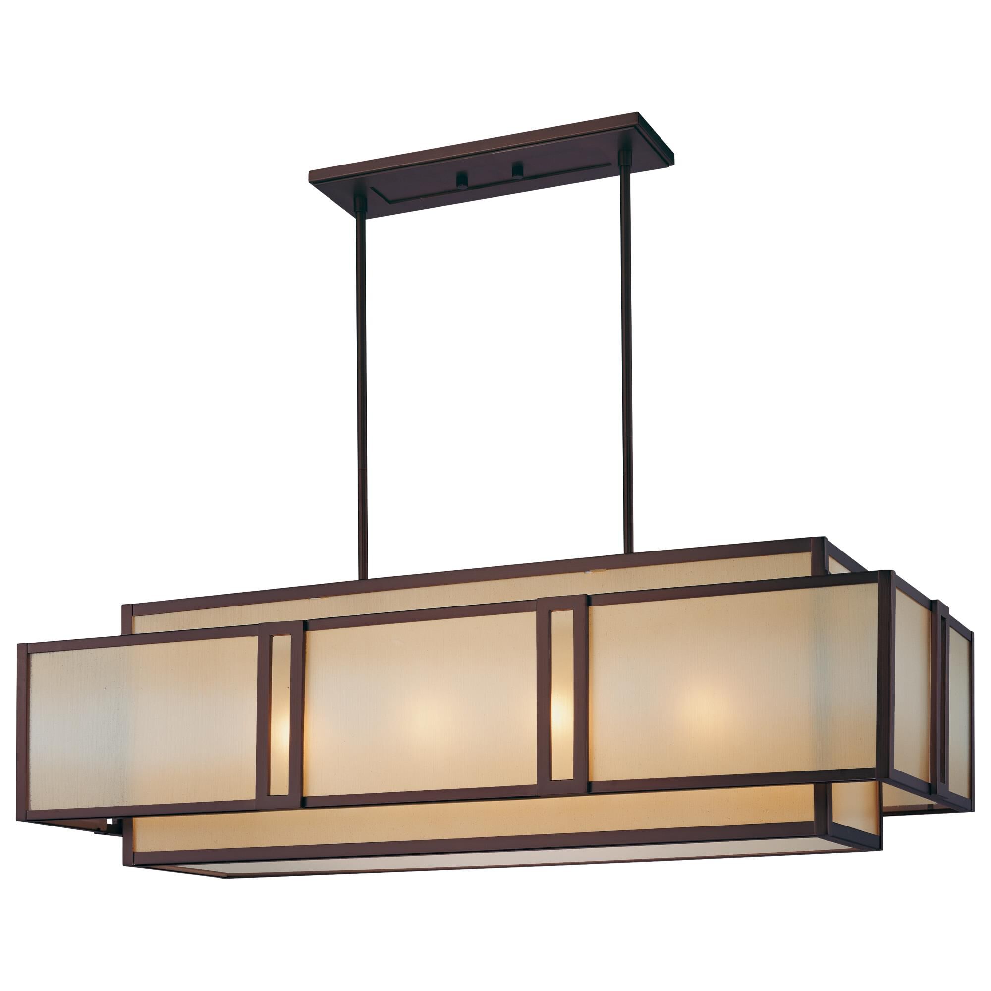 Shown in Cimmaron Bronze finish and Brushed Caramel Silk glass 