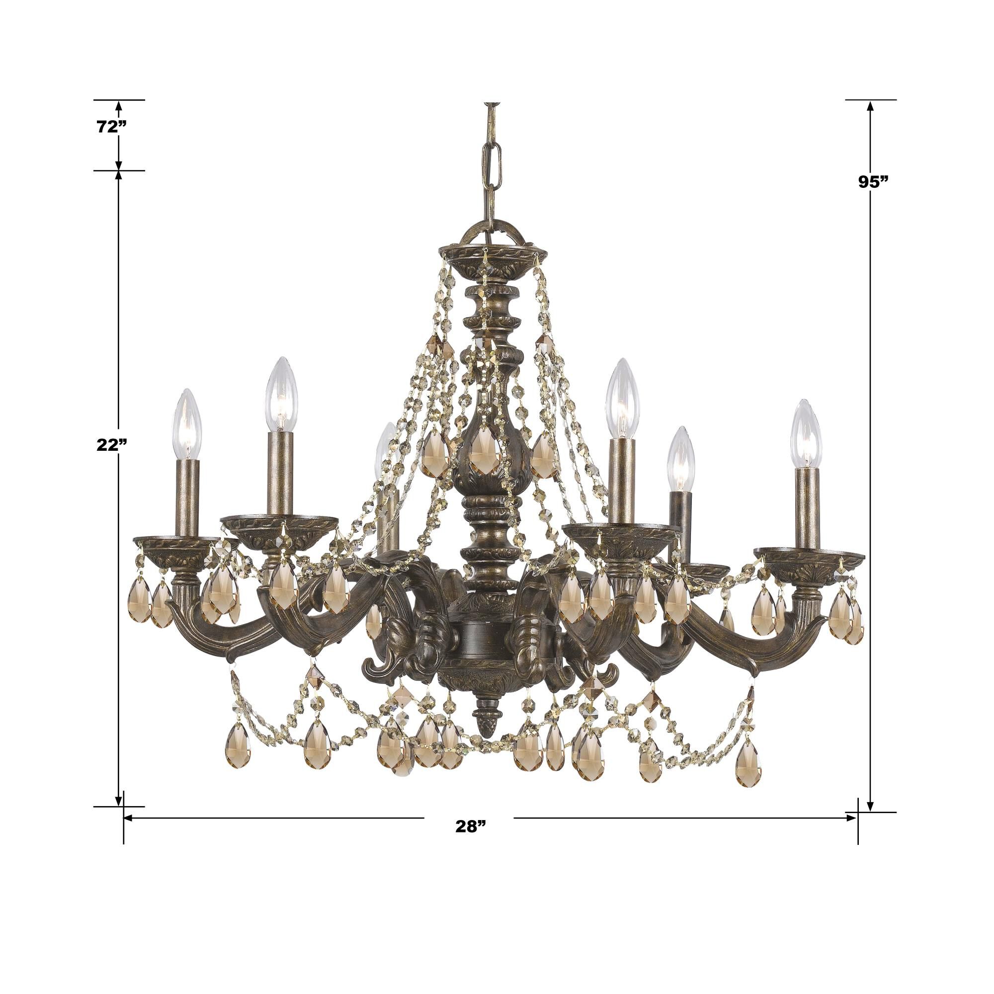 Paris Market 28 Inch 6 Light Chandelier by Crystorama