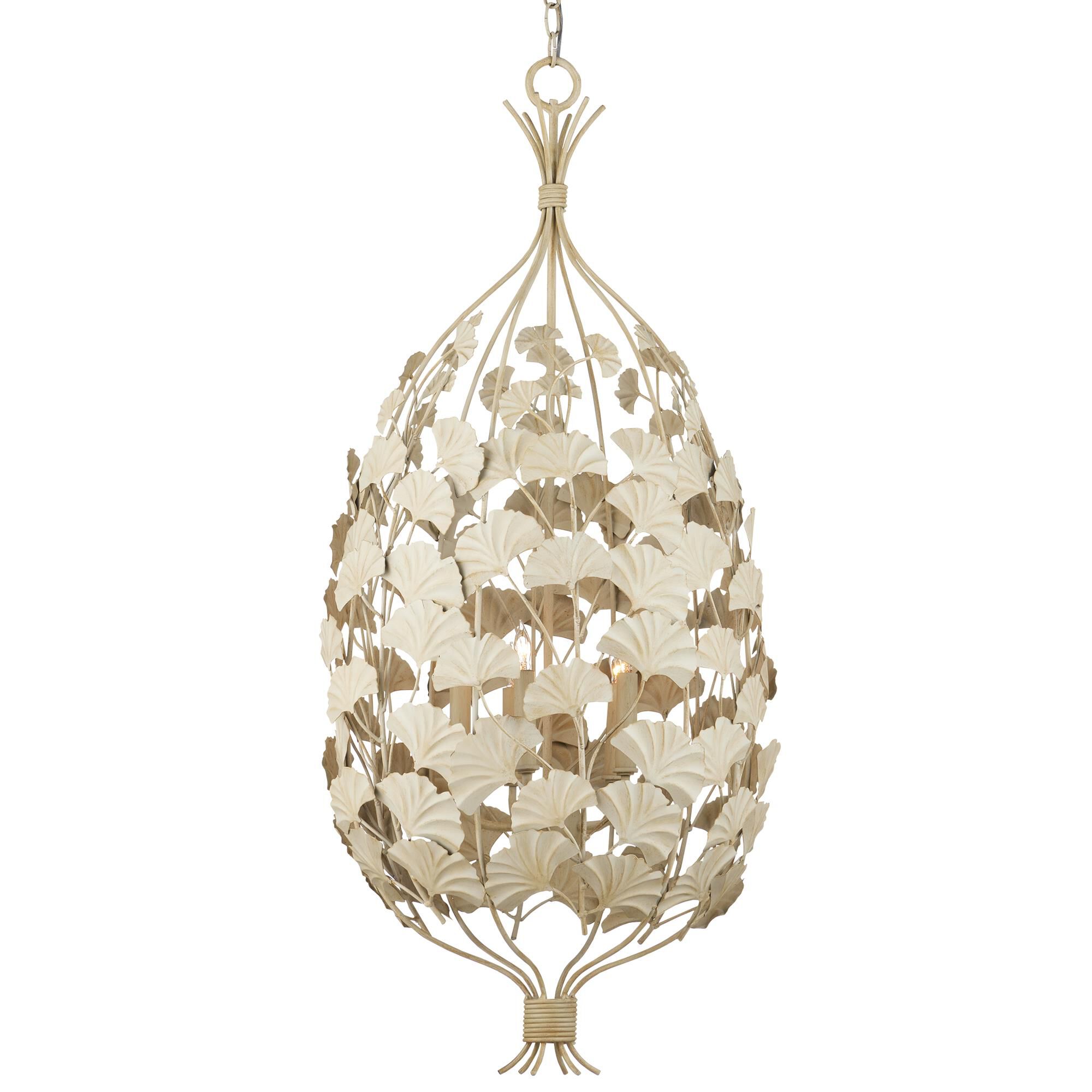 Maidenhair 18 Inch 5 Light Mini Chandelier by Currey and Company