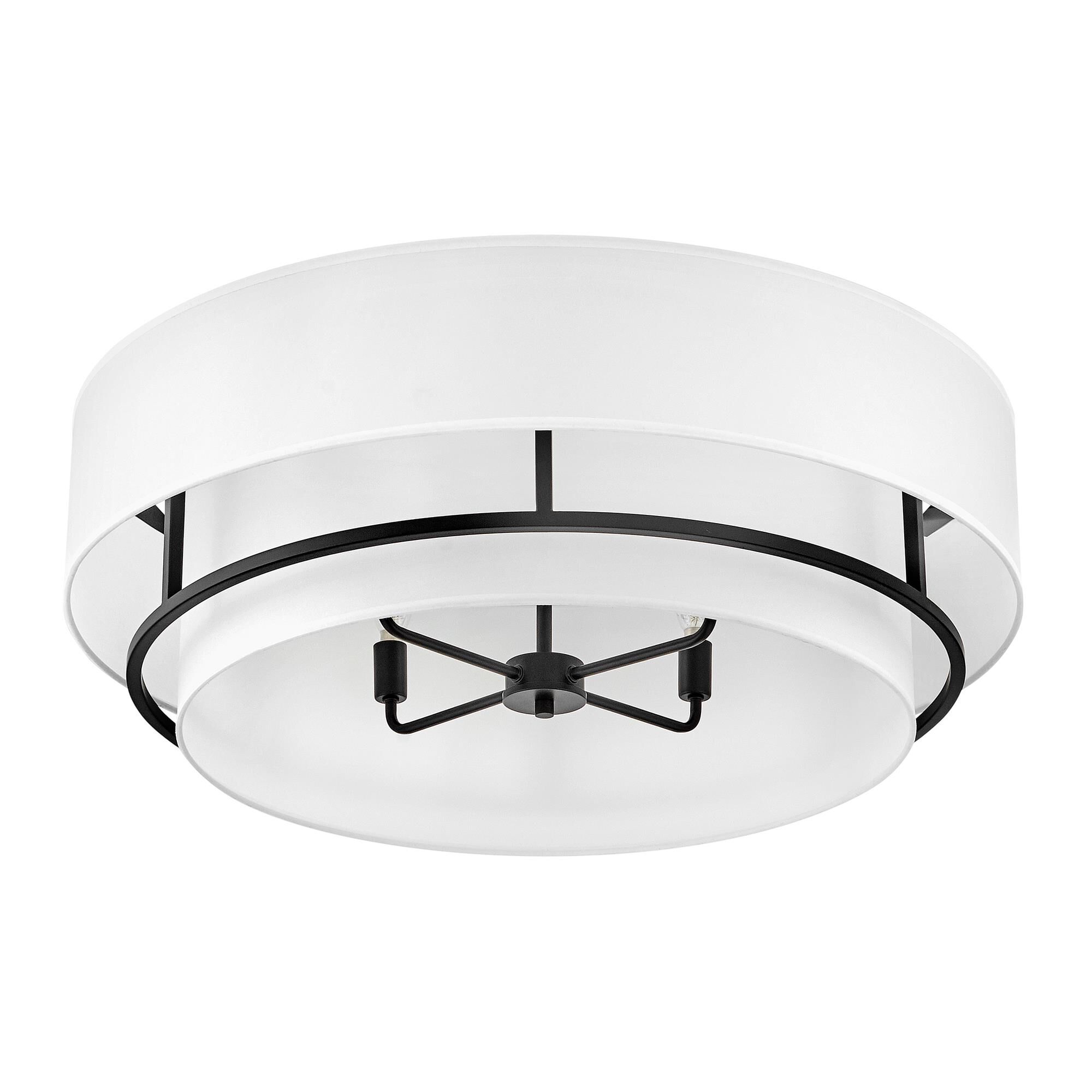Shown in Black finish and Faux Parchment shade