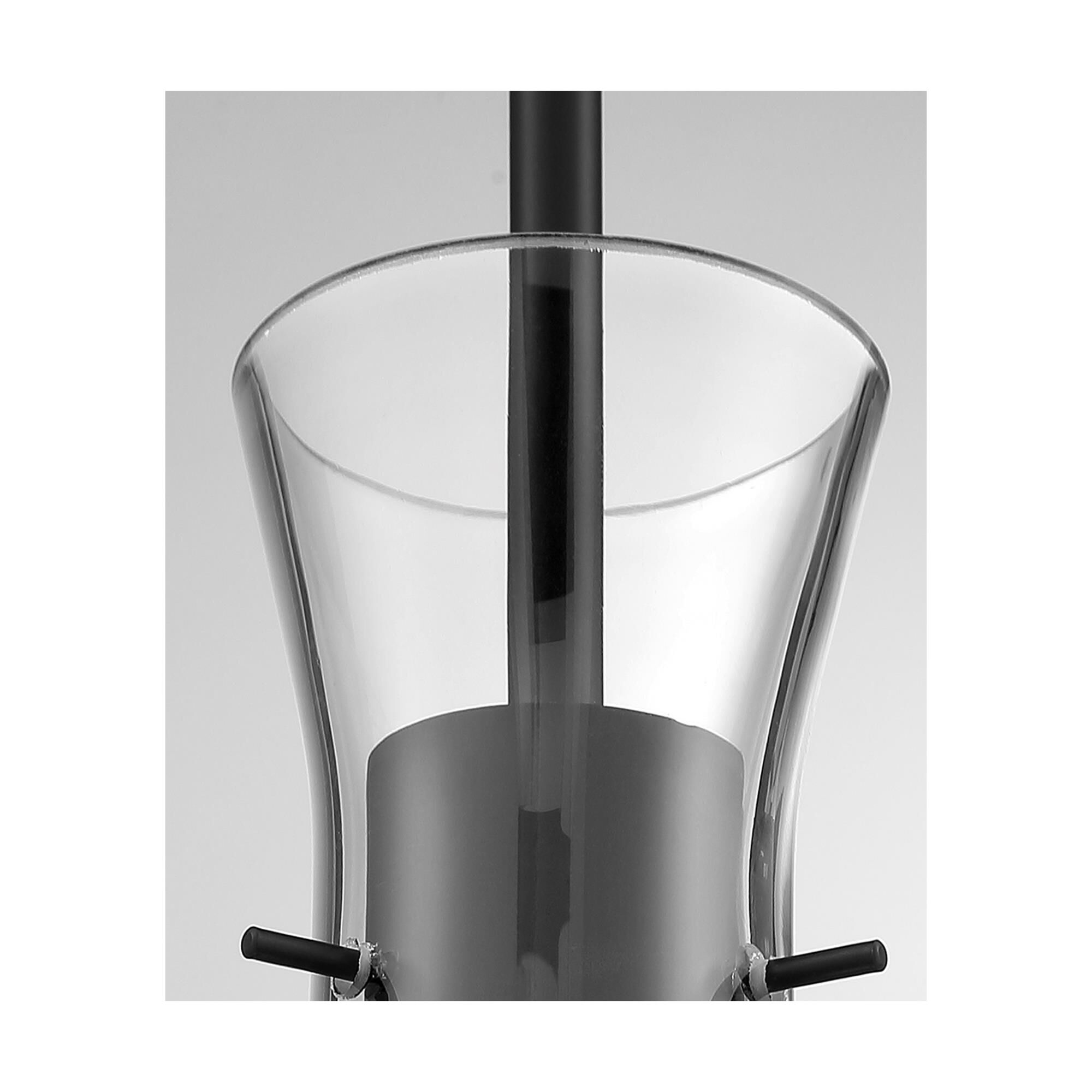 Shown in Black finish and Clear glass