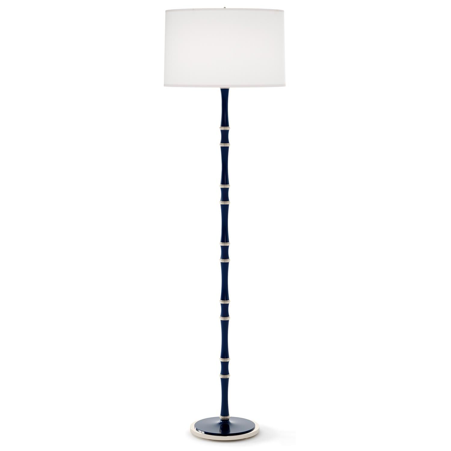 Shown in Blue finish and Ascot White shade and Polished Nickel accent