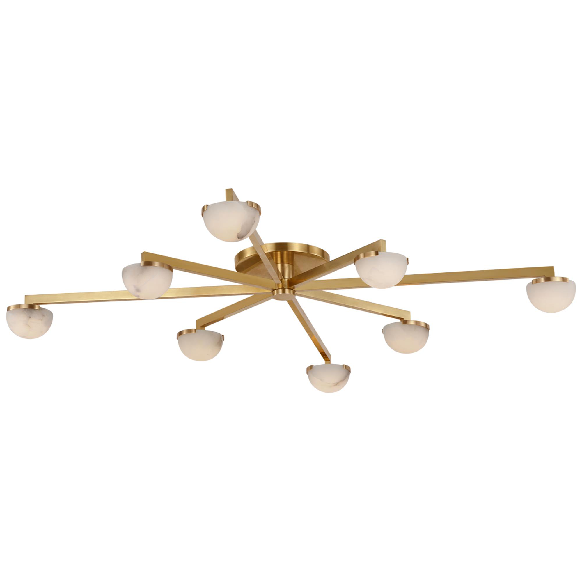 Shown in Brass finish and Alabaster shade
