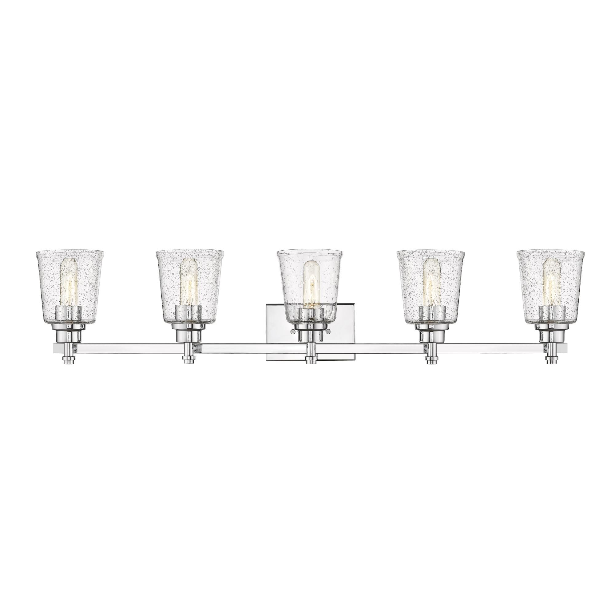 Shown in Chrome finish and Glass shade