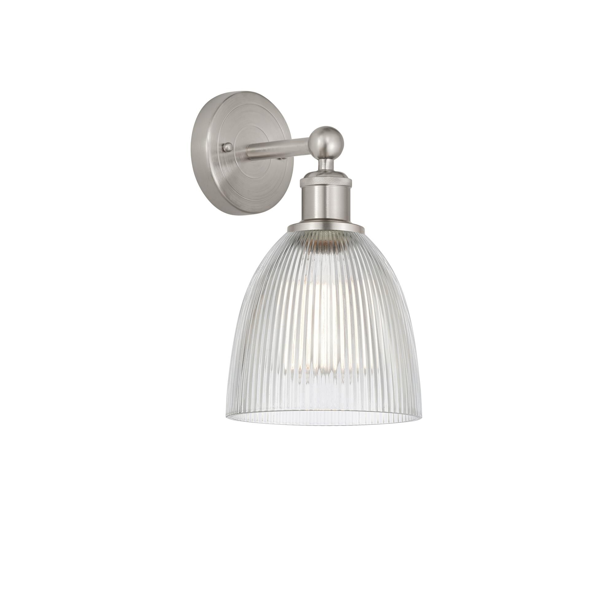 Shown in Brushed Satin Nickel, Clear finish and Clear glass and Clear Glass shade