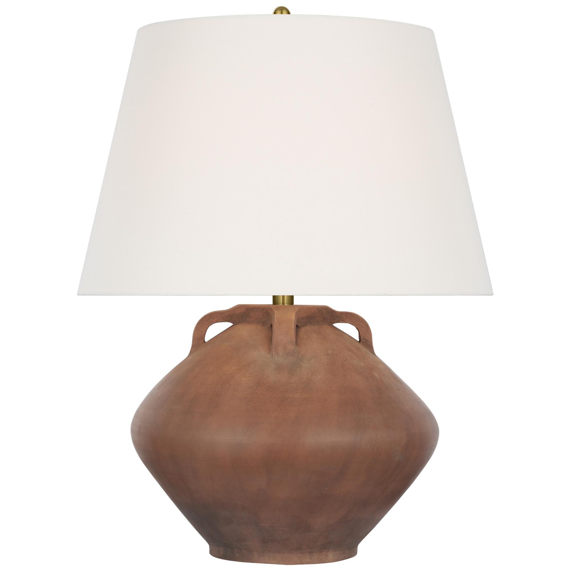 Shown in Natural Terracotta finish and Linen shade