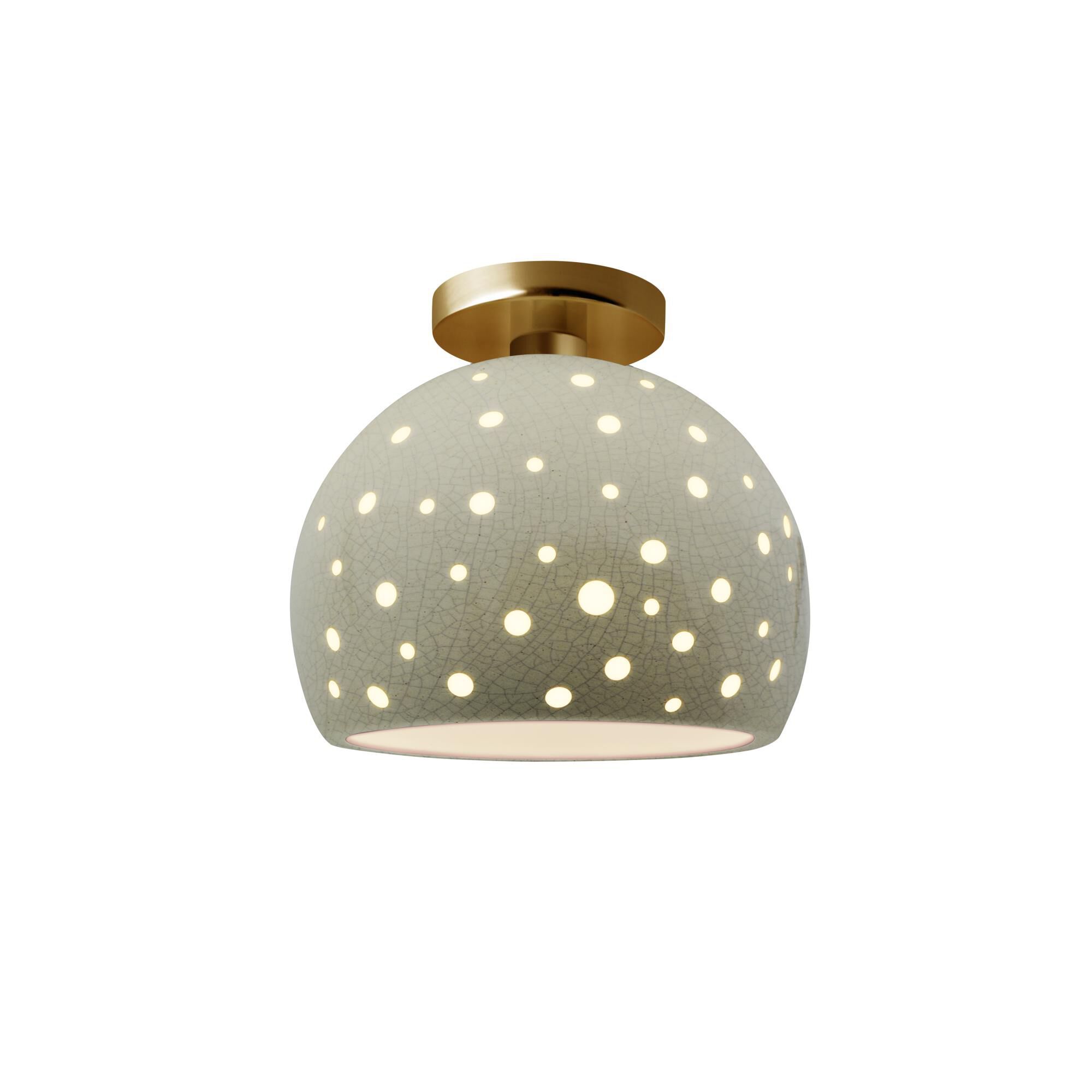 Perforated Globe 10 Inch Semi Flush Mount by Justice Design Group