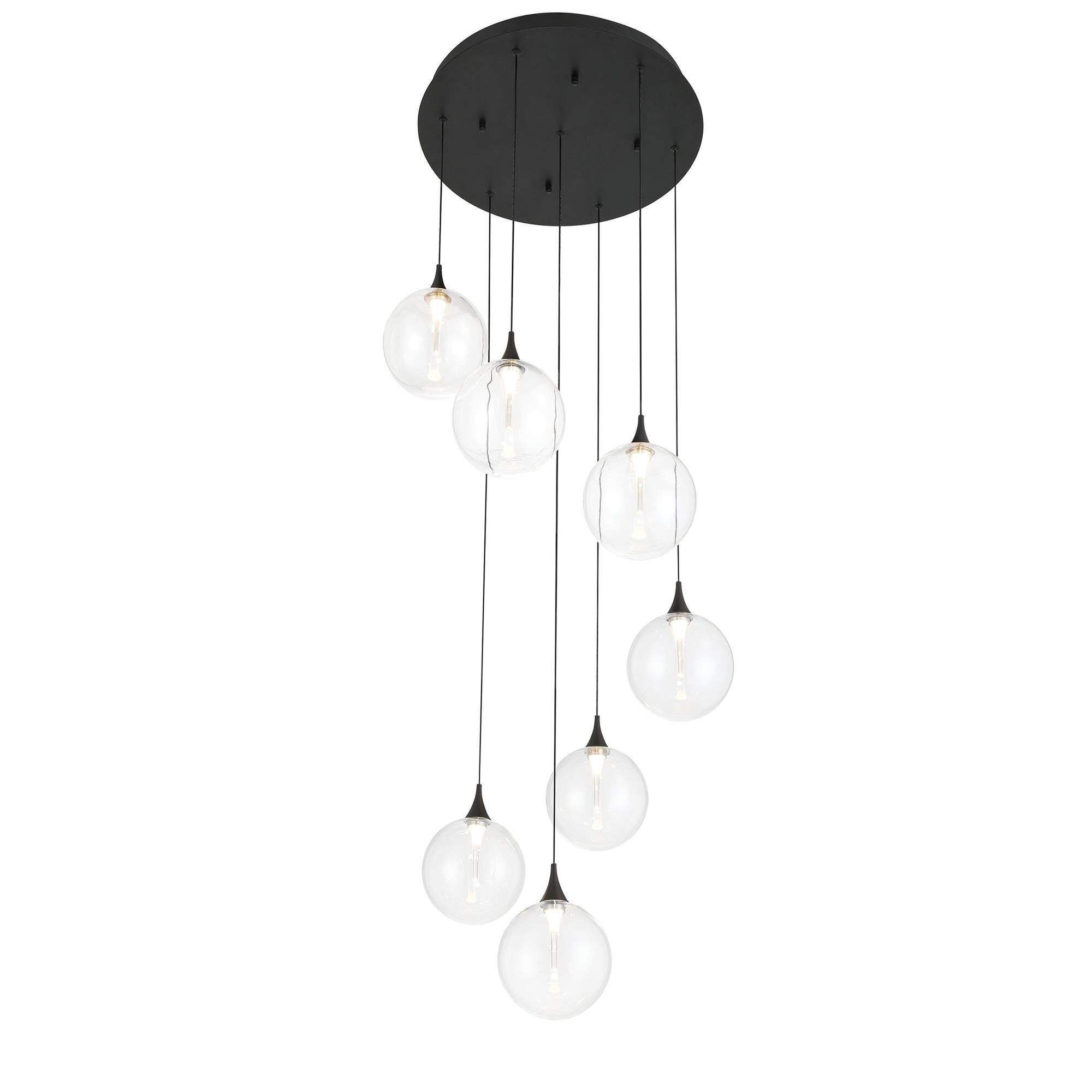 Shown in Black finish and Clear glass