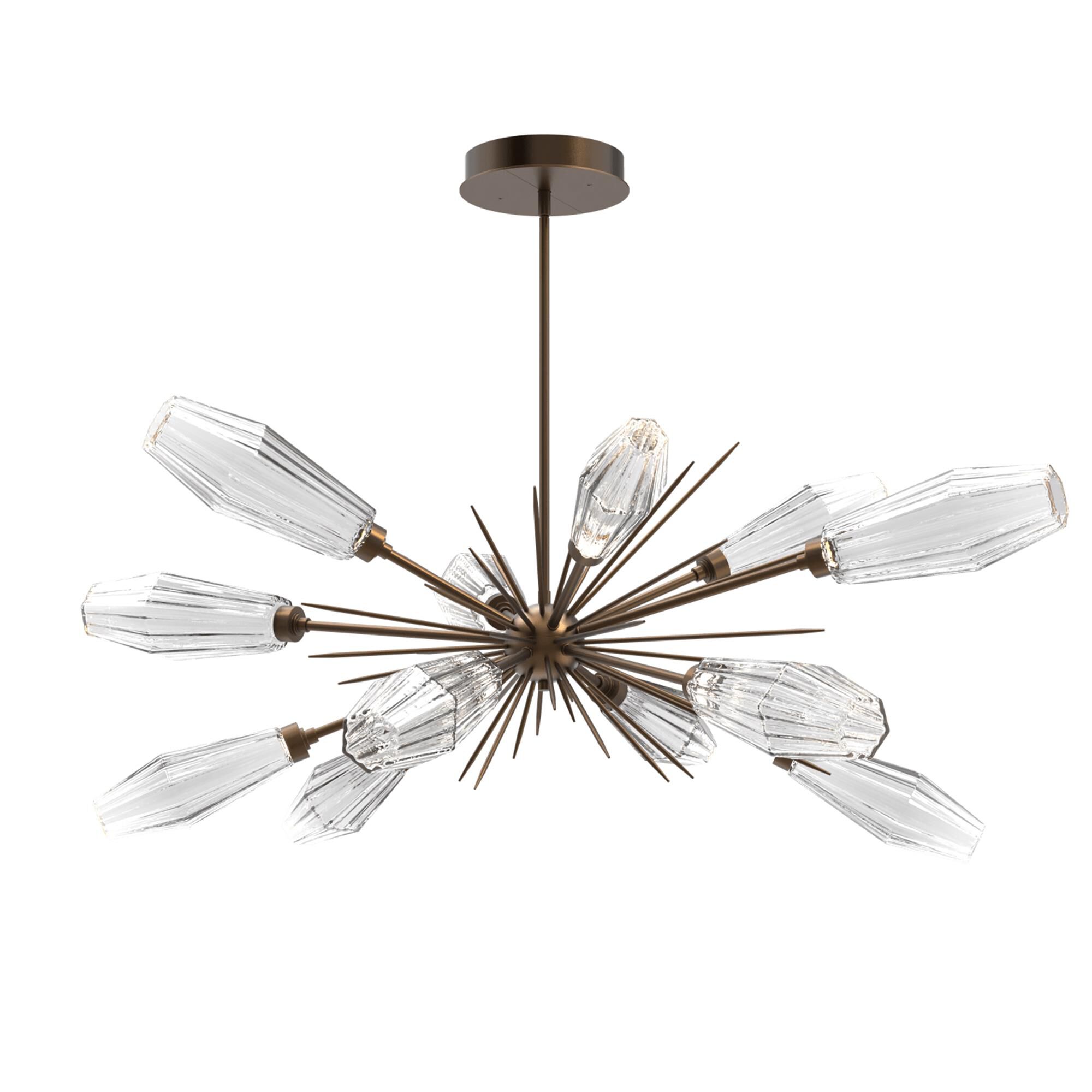 Shown in Flat Bronze finish and Optic Rib Clear glass