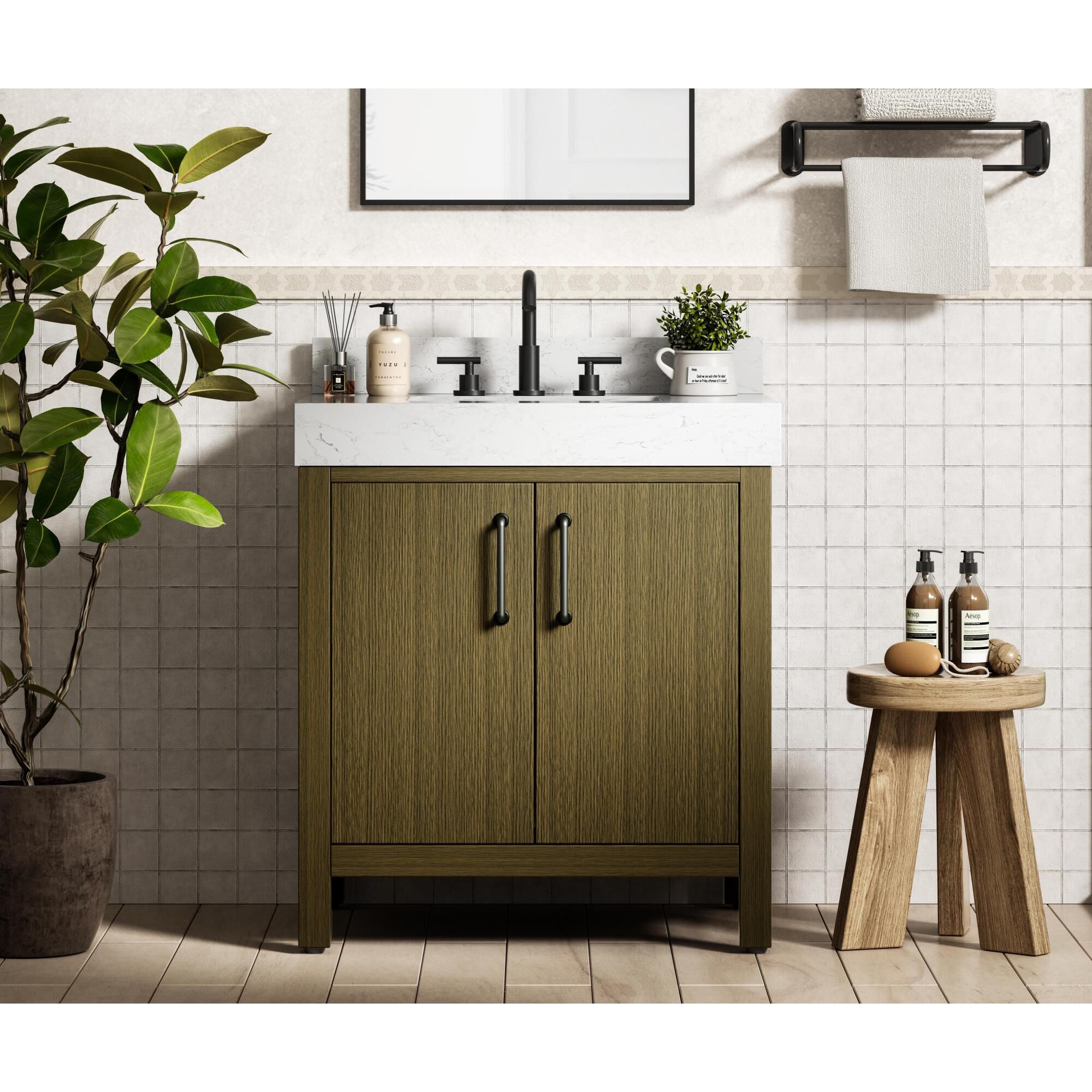 Nathan 30 Inch Bath Vanity by Elegant Dcor