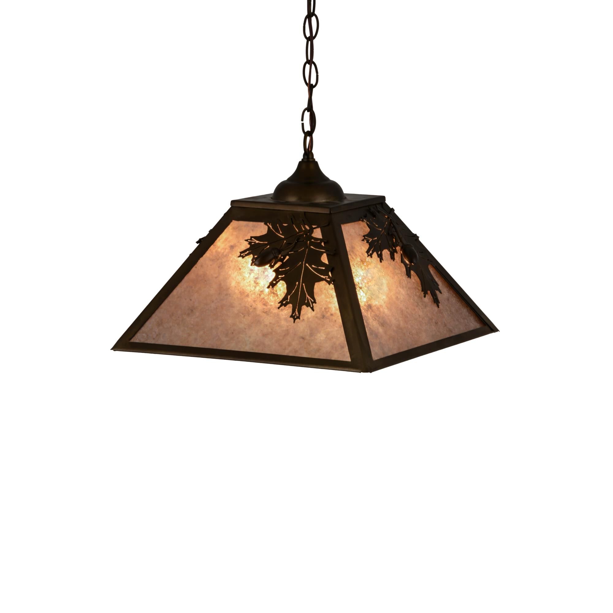 Shown in Antique Copper Finish finish and Silver Mica glass