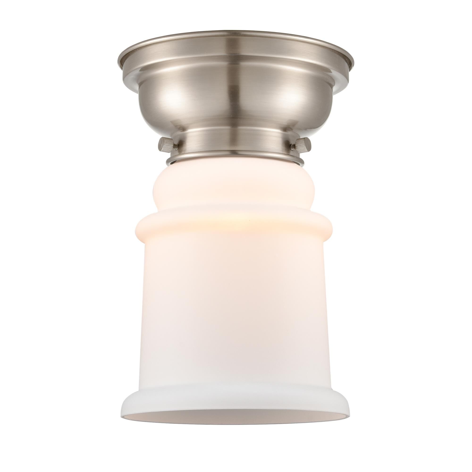 Shown in Brushed Satin Nickel finish and Bell glass and Glass shade