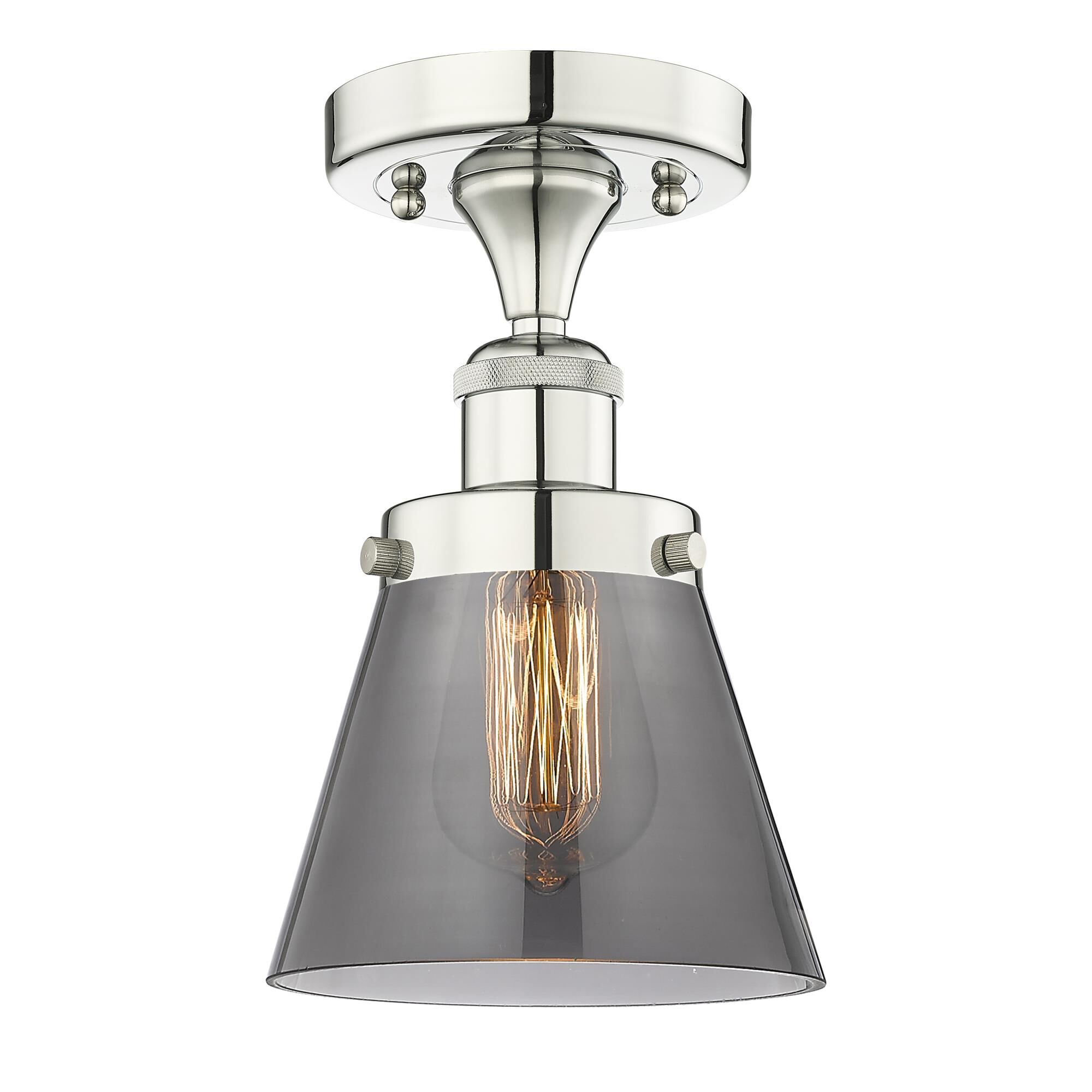 Shown in Polished Nickel finish and Plated Smoke glass